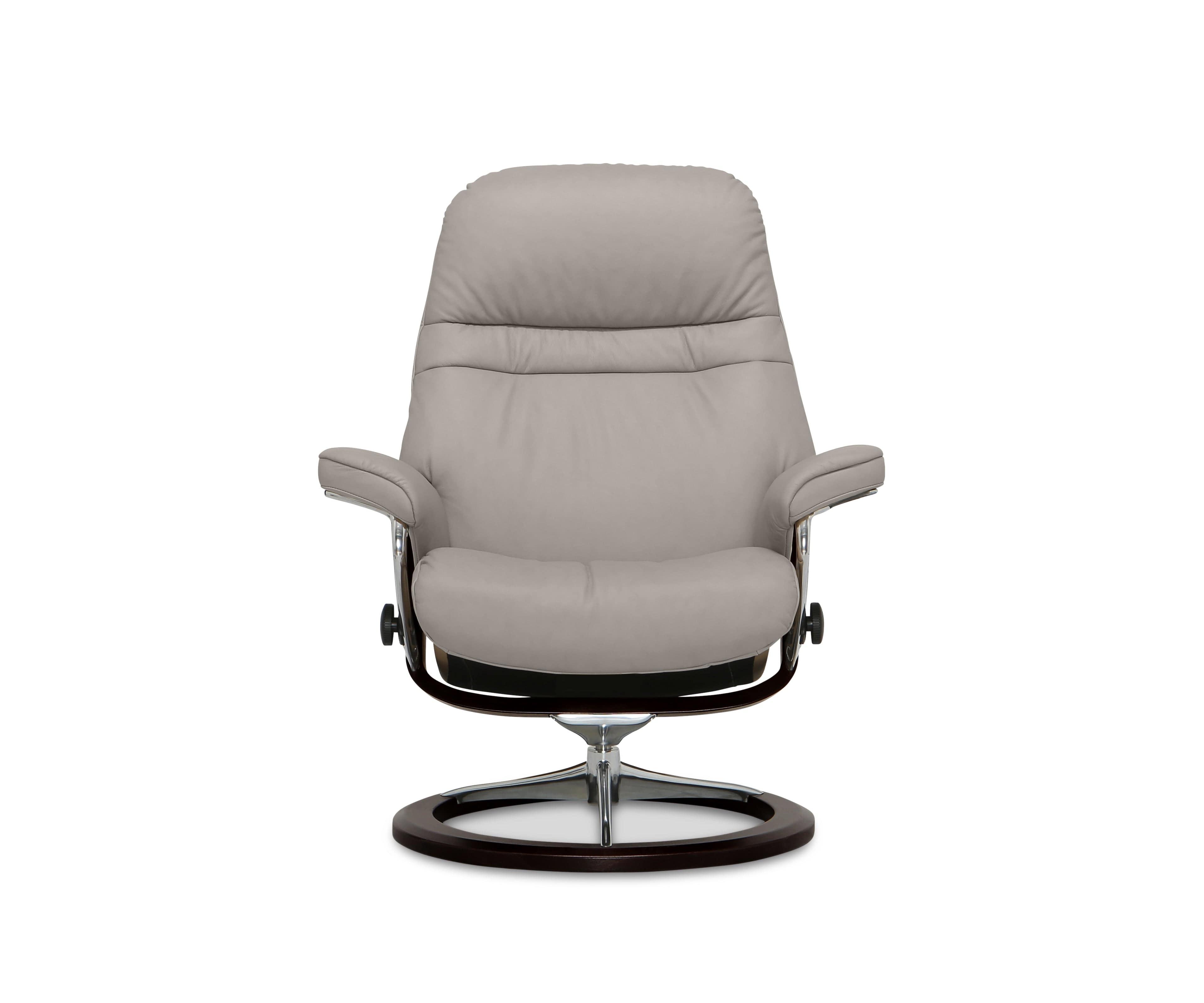 Stressless® Sunrise Recliner & Ottoman with Signature Base - Silver Grey (49139229688102)