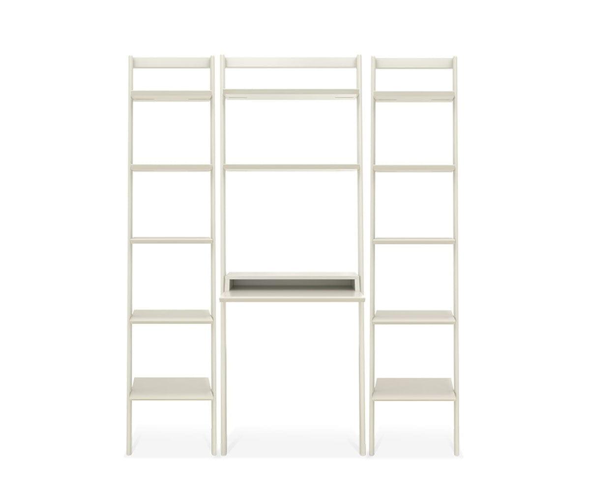 Magrit Modular Wall Unit White / 2 Narrow Bookcases with Desk - Scandinavian Designs (49139429540134)