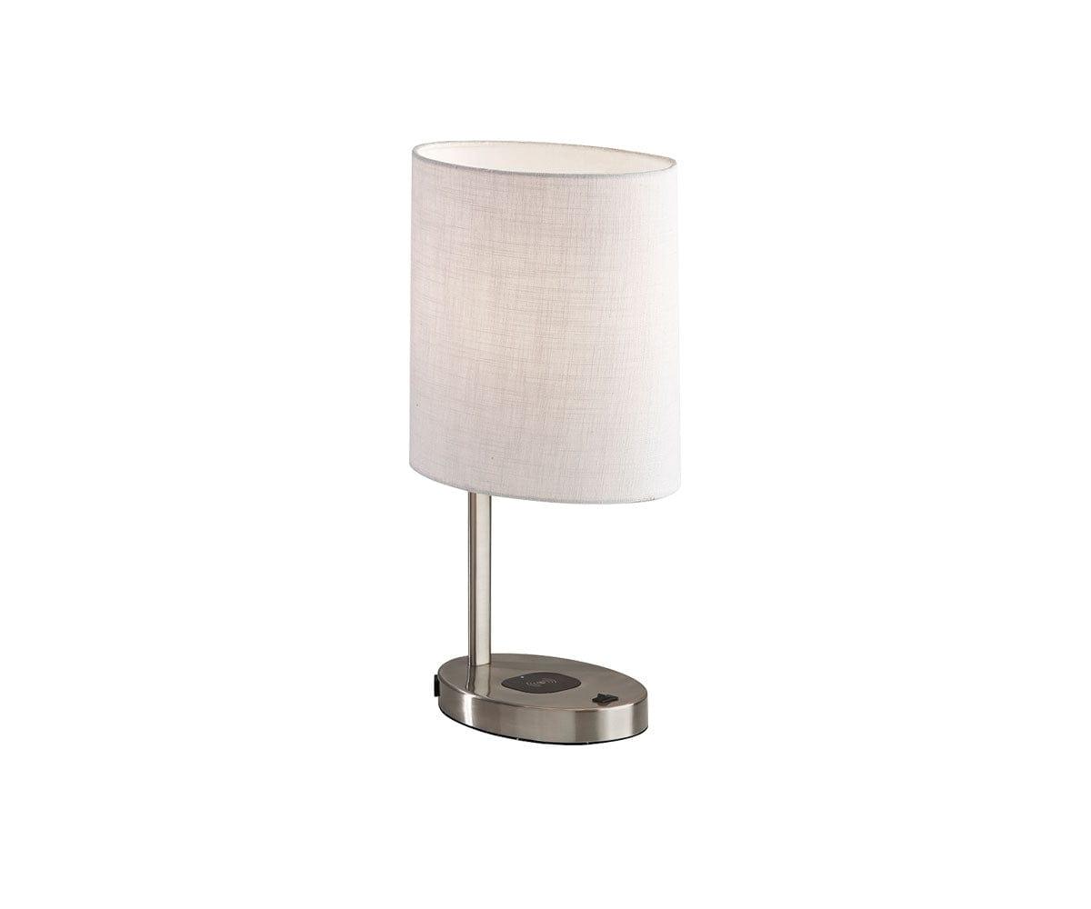 Marta Table Lamp W/charger Brushed Steel - Scandinavian Designs (49139363447078)