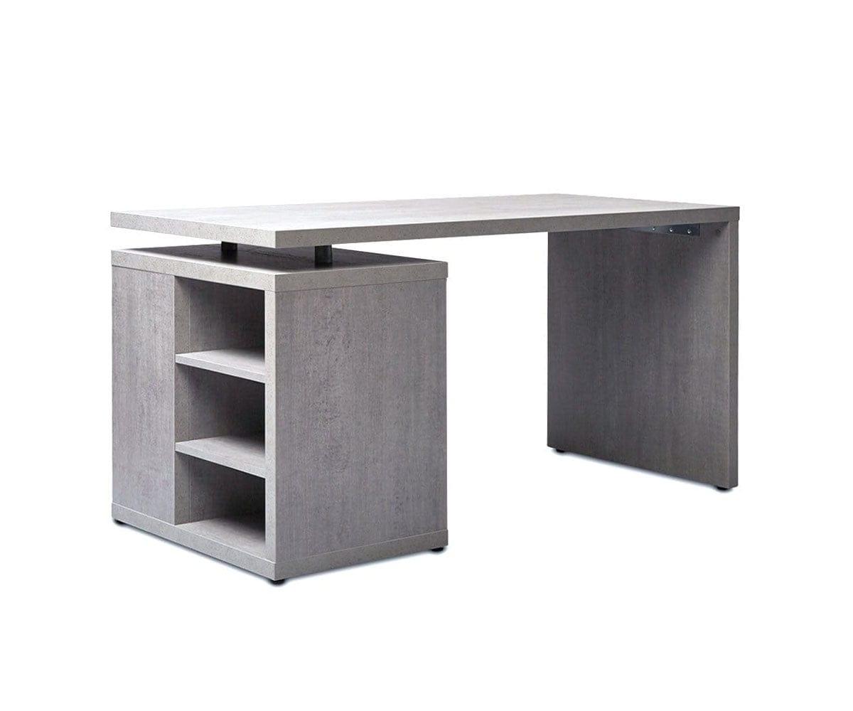 Sten 55" Desk With Storage White/Cement - Scandinavian Designs (49139669008678)