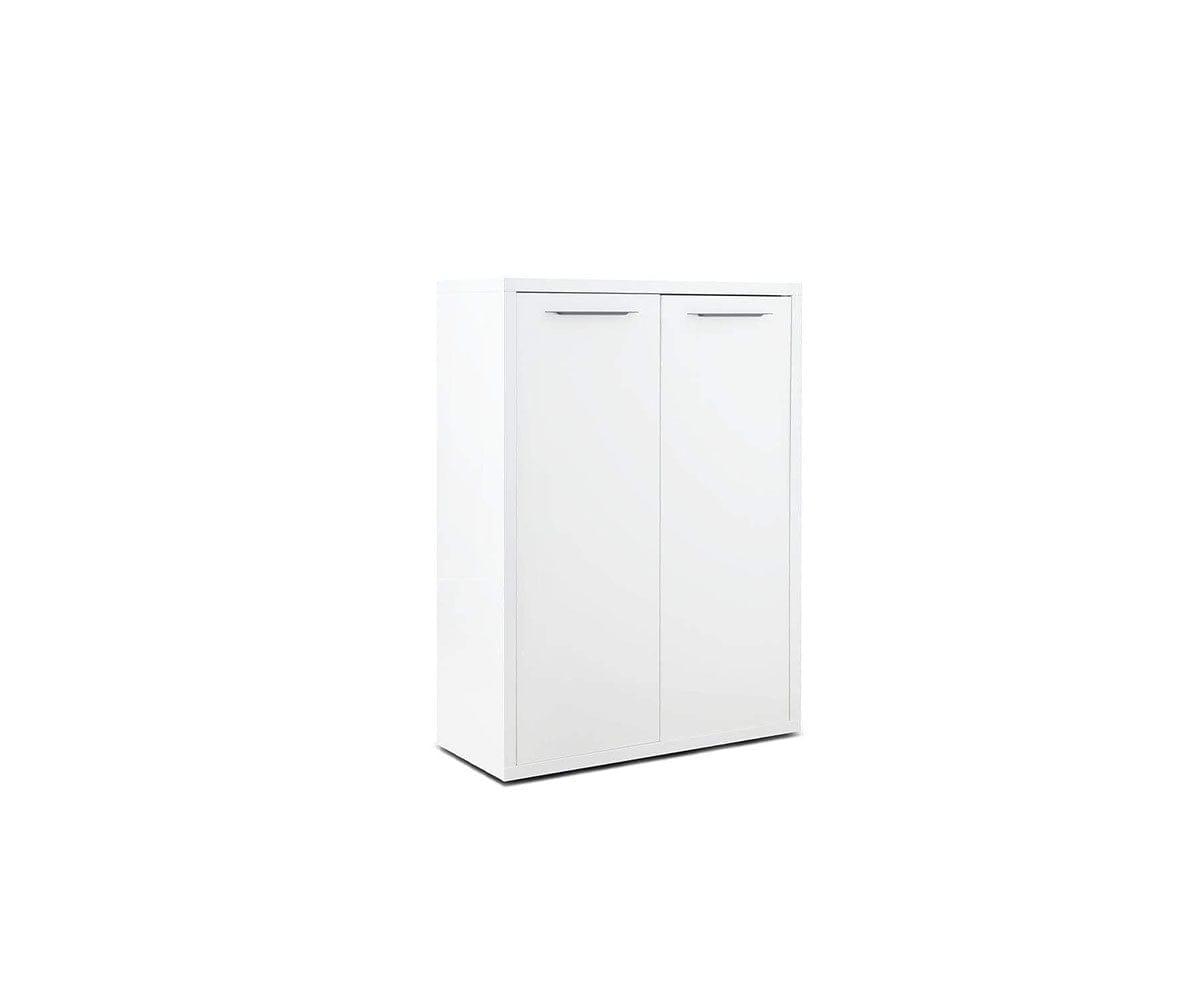 Gammel Low Bookcase with Doors - White (49139406962982)