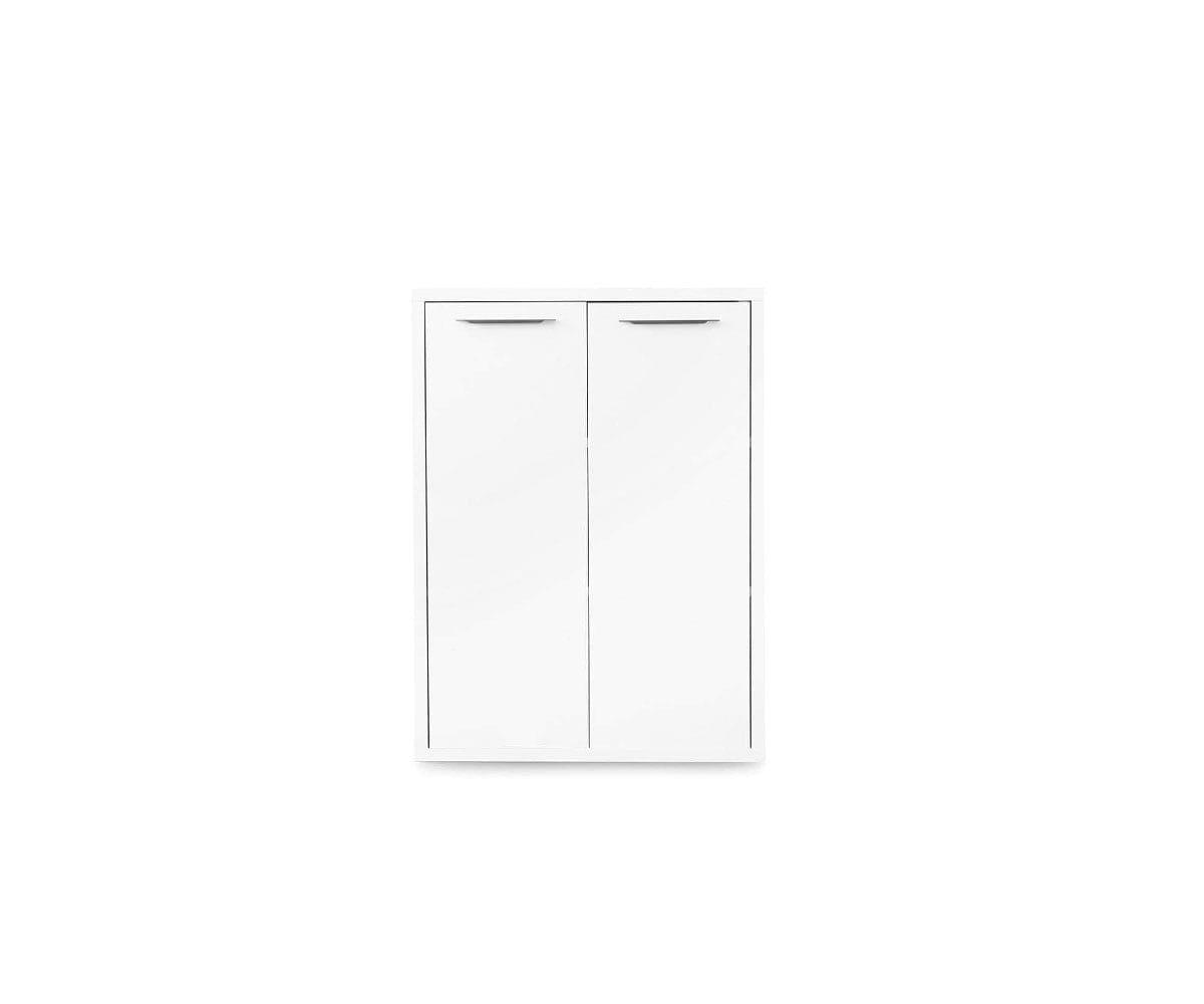 Gammel Low Bookcase with Doors - White WHITE - Scandinavian Designs (49139406897446)