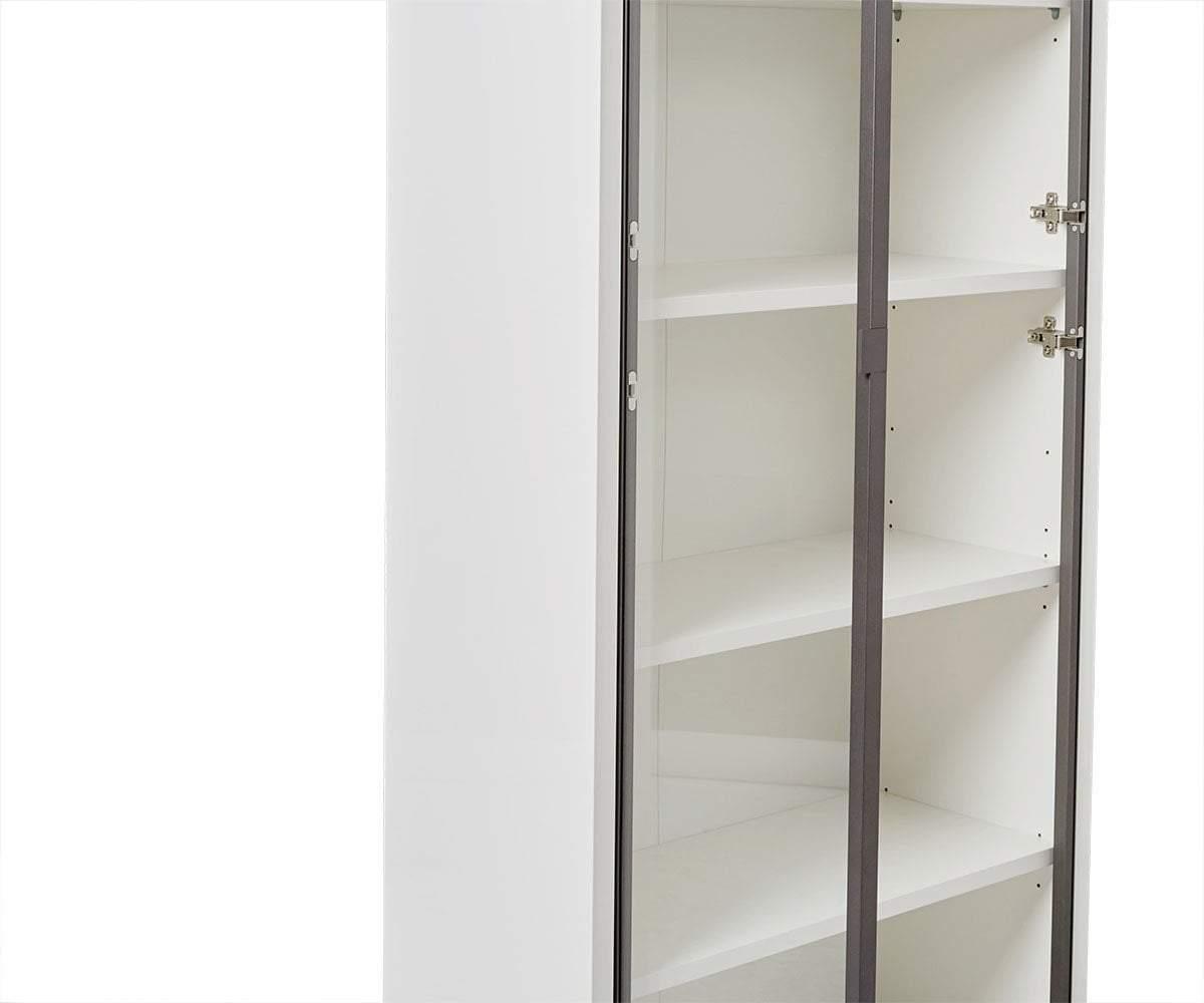 Gammel High Bookcase with Glass Doors - White (49139404538150)