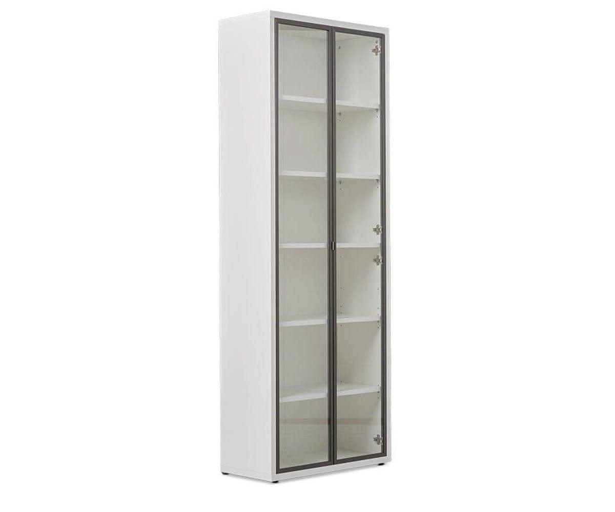 Gammel High Bookcase with Glass Doors - White (49139404472614)