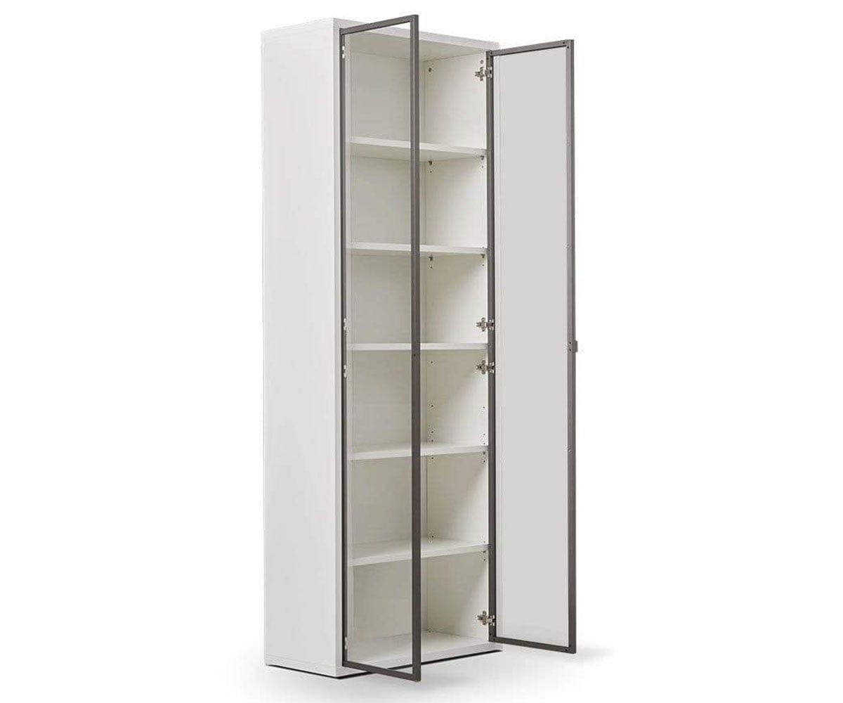 Gammel High Bookcase with Glass Doors - White (49139404505382)