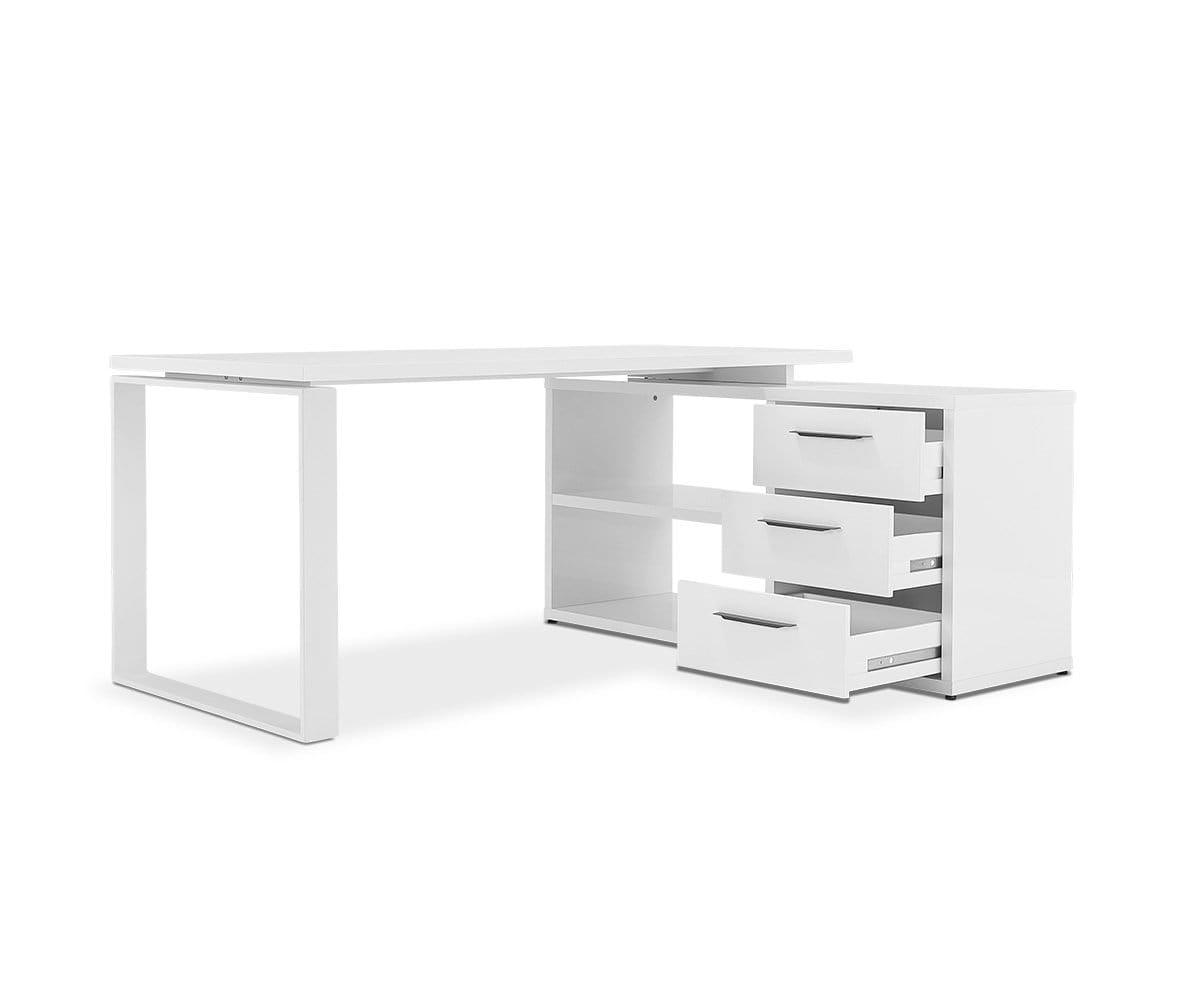 Gammel Desk With Reversible Return - White (49139676479782)