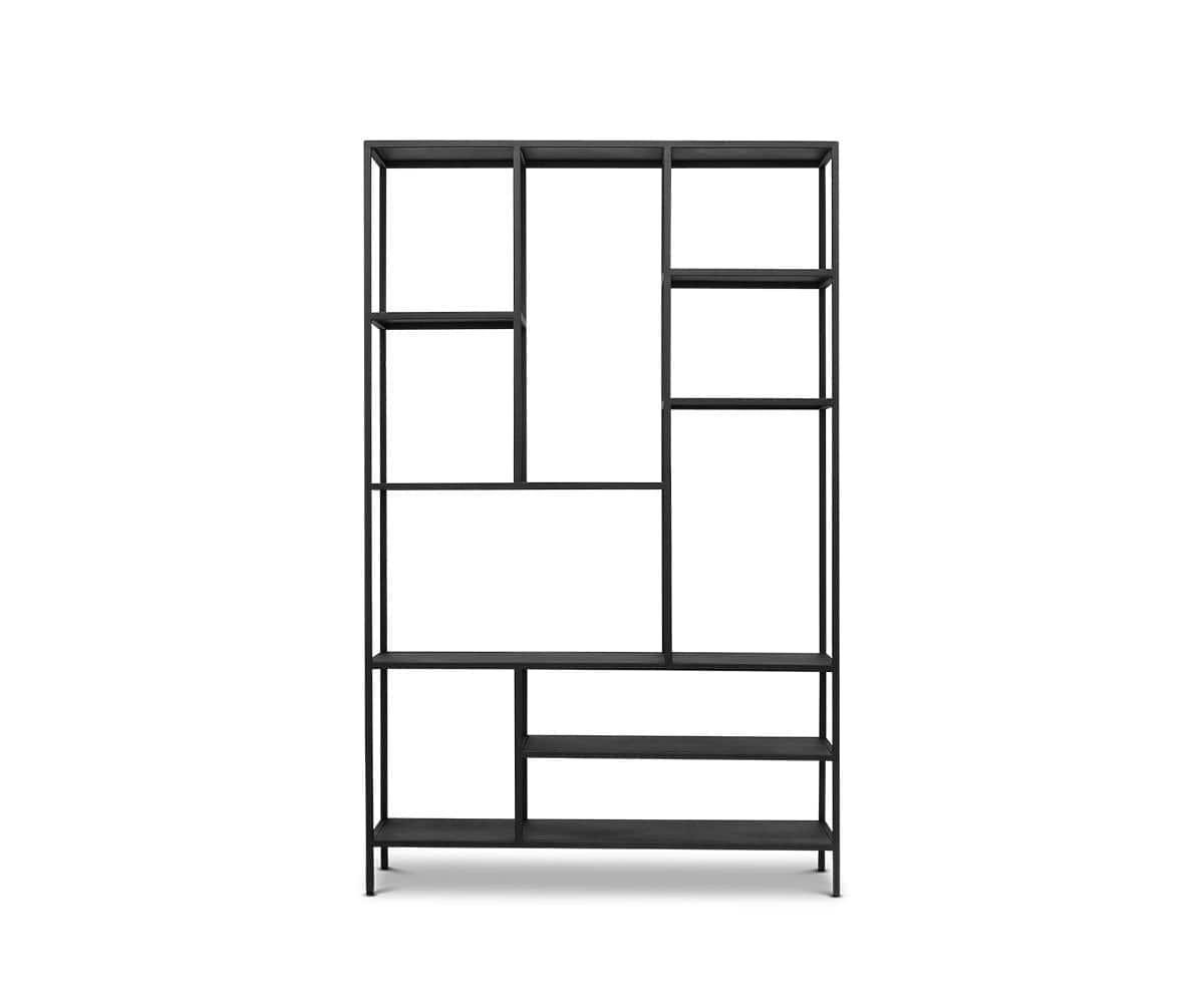 Heroy 48" Bookcase Black - Scandinavian Designs (49139410796838)