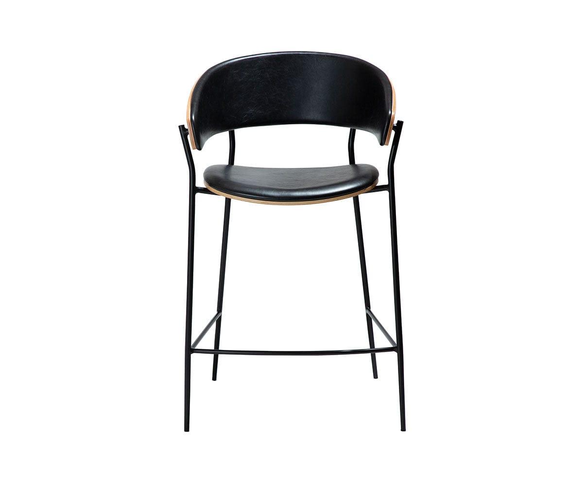 Crib Leather Counter Stool Vintage Black - Scandinavian Designs (49139495993638)