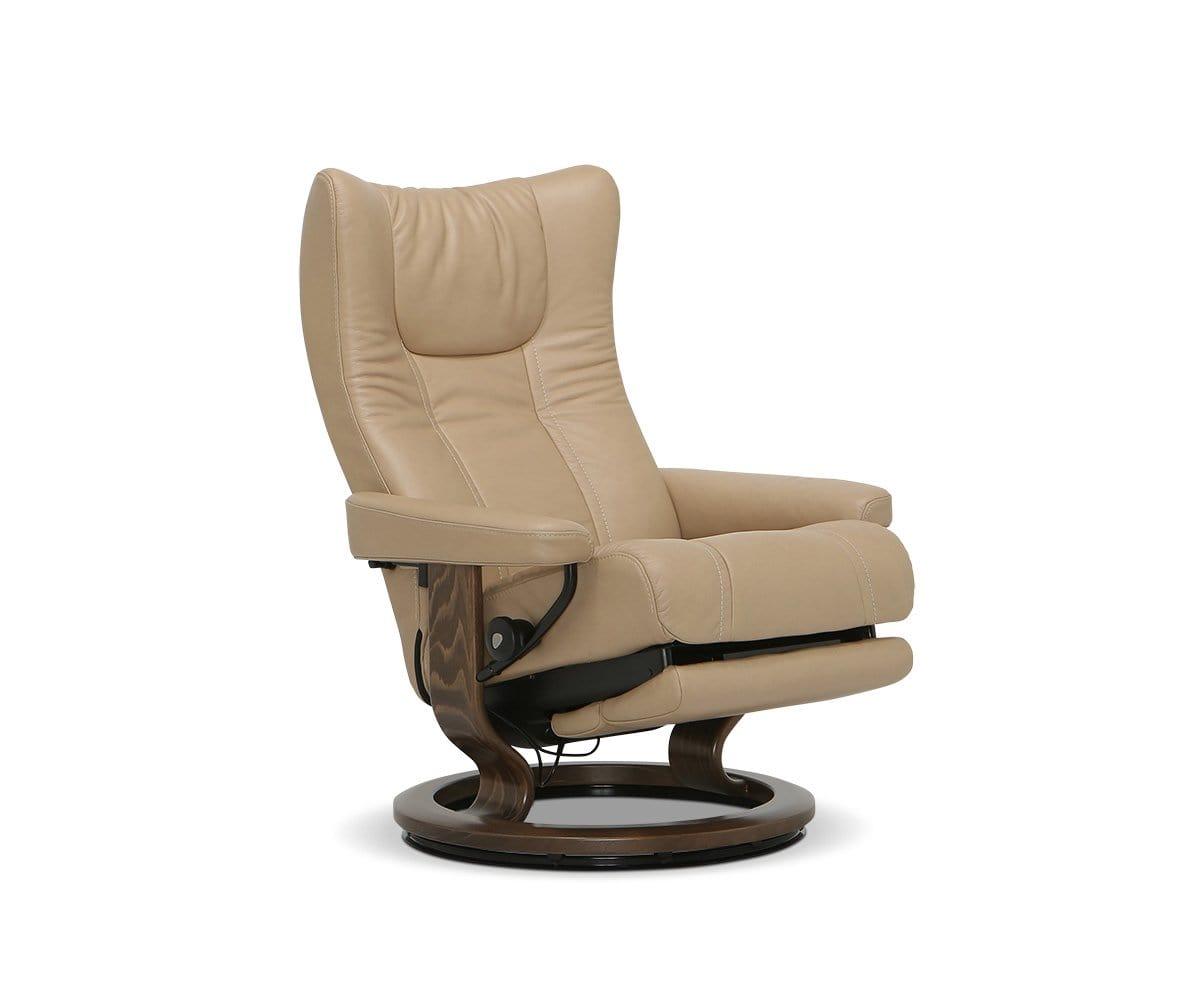 Stressless® Wing Power Recliner Medium / Paloma Sand - Scandinavian Designs (49139207373094)