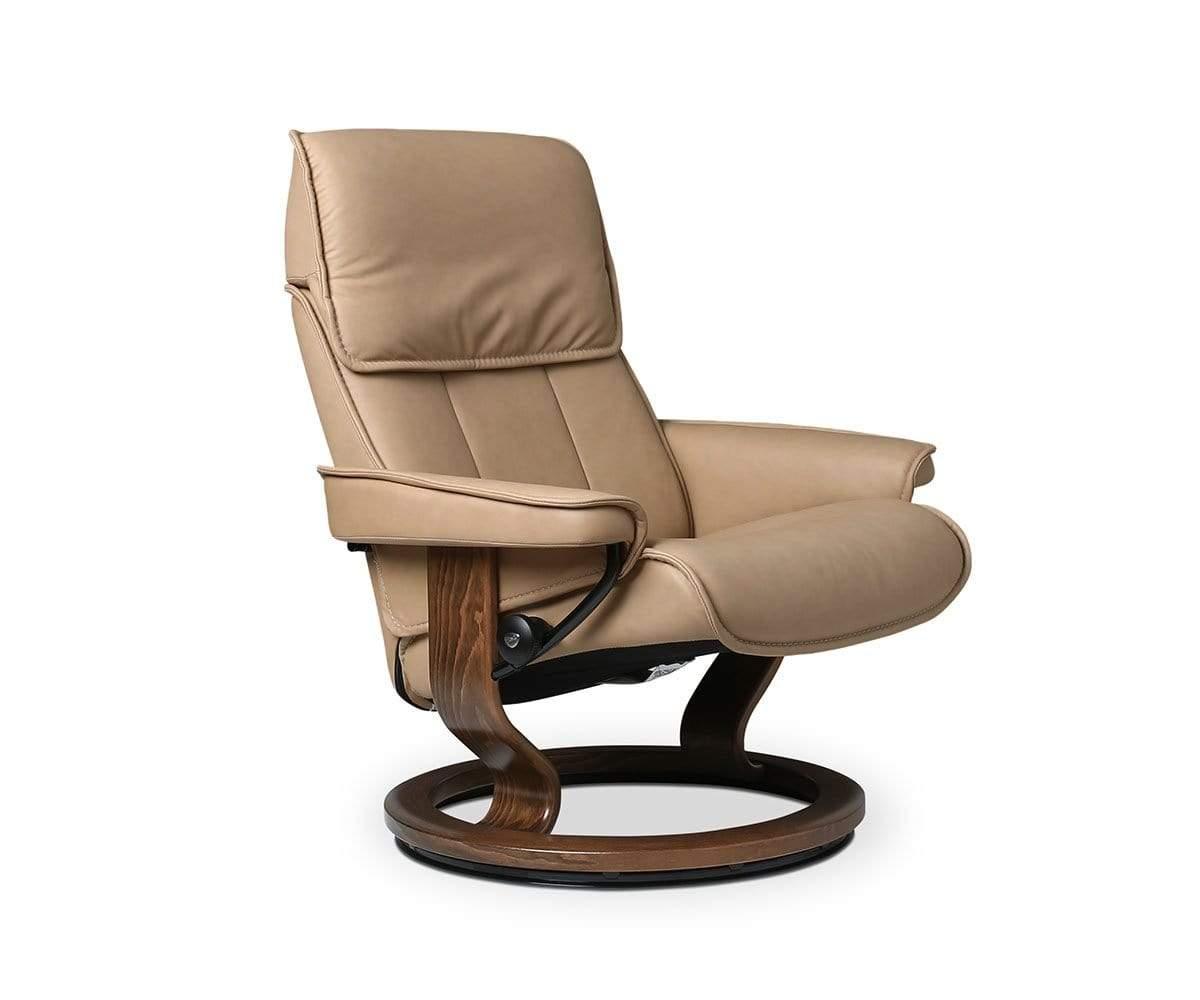 Stressless® Admiral Recliner & Ottoman - Sand - Scandinavian Designs (49139214778662)