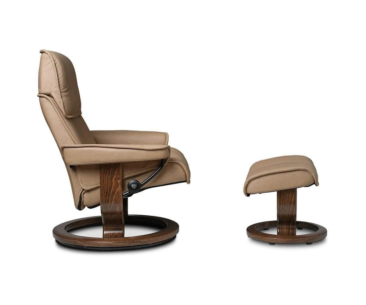 Stressless® Admiral Recliner & Ottoman - Sand (49139215008038)