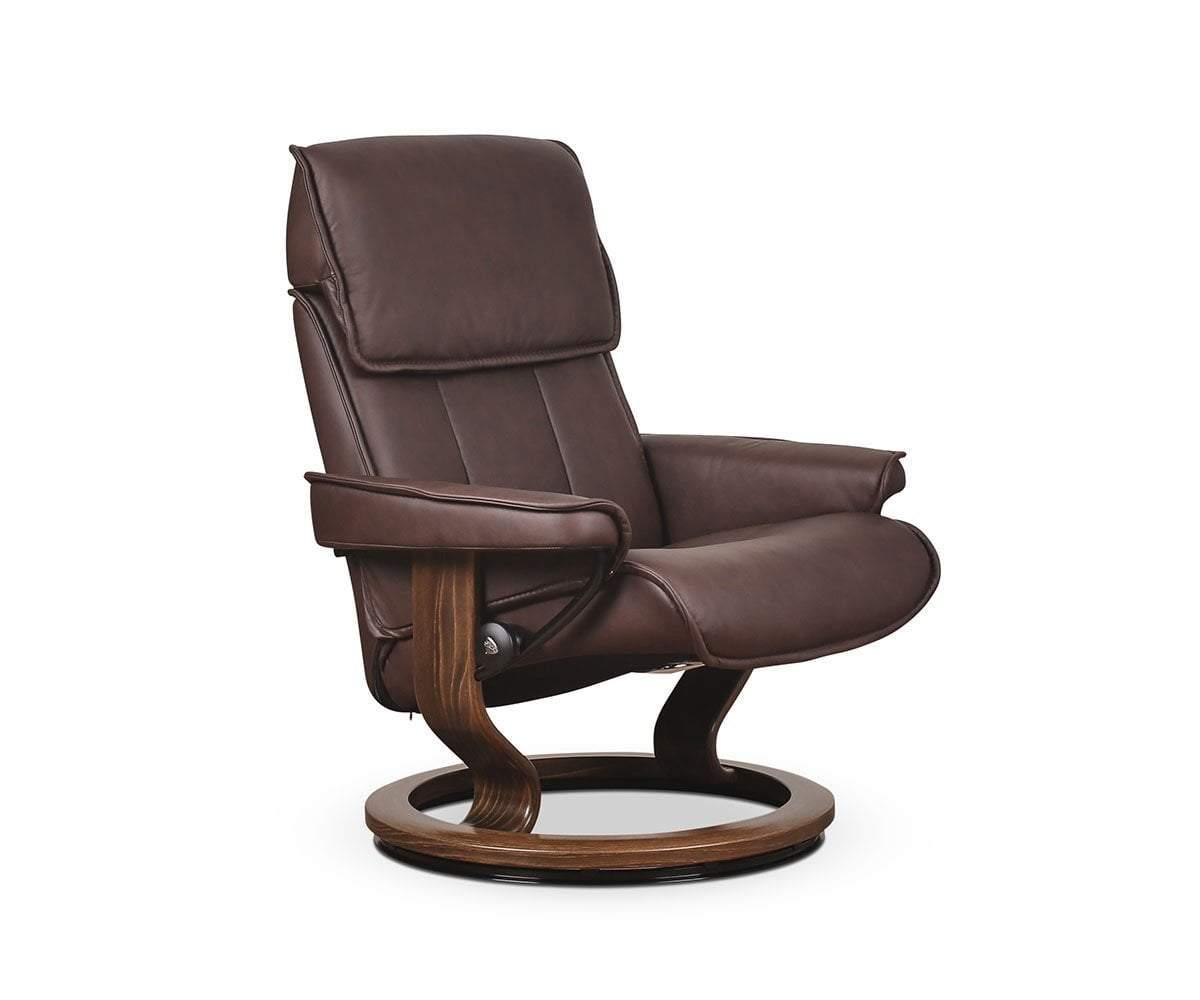 Stressless® Admiral Recliner & Ottoman - Chocolate Medium / Paloma Chocolate - Scandinavian Designs (49139213435174)