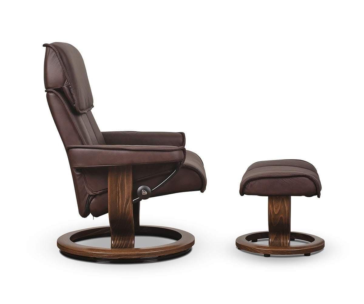 Stressless® Admiral Recliner & Ottoman - Chocolate (49139213566246)