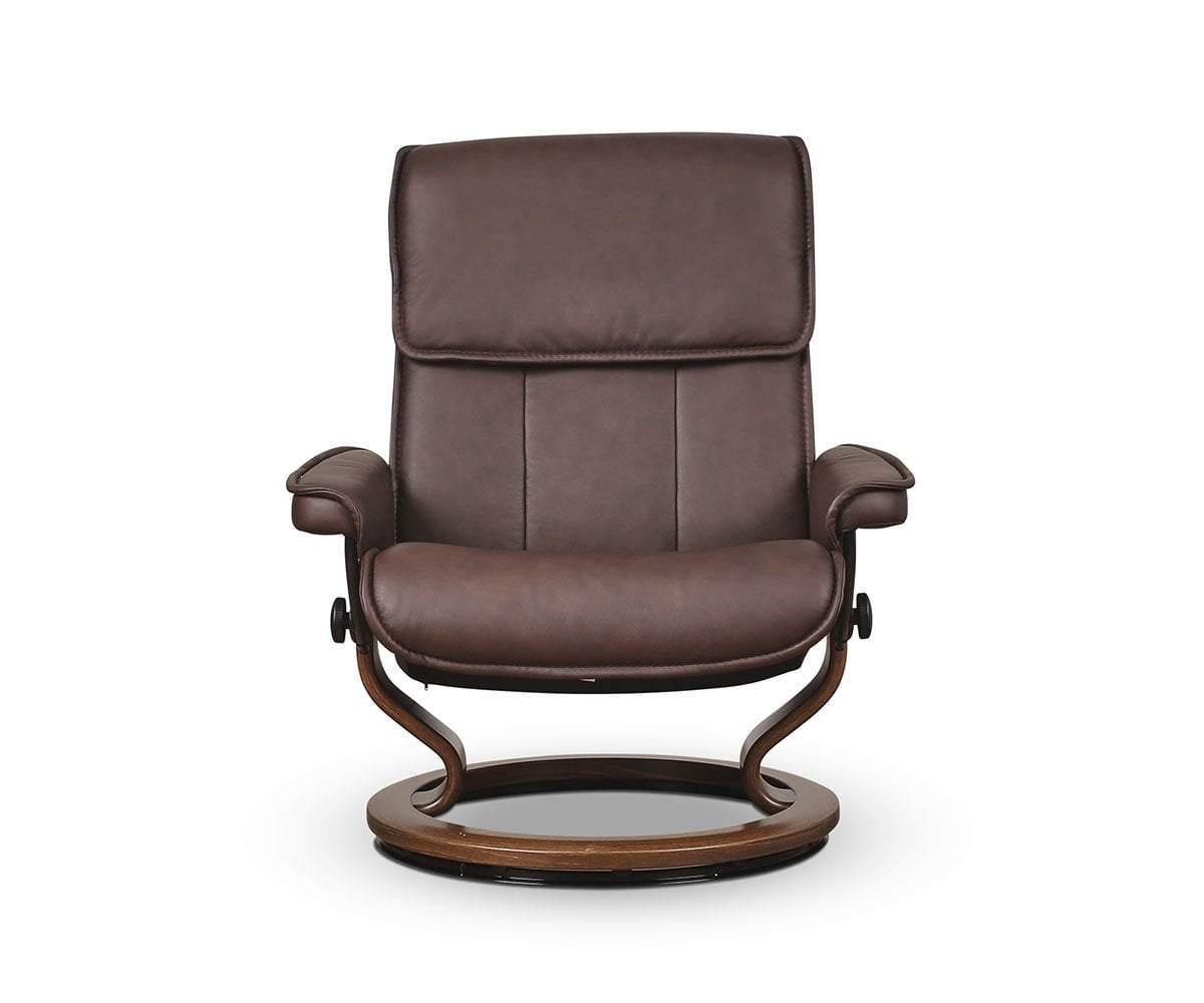 Stressless® Admiral Recliner & Ottoman - Chocolate (49139213533478)