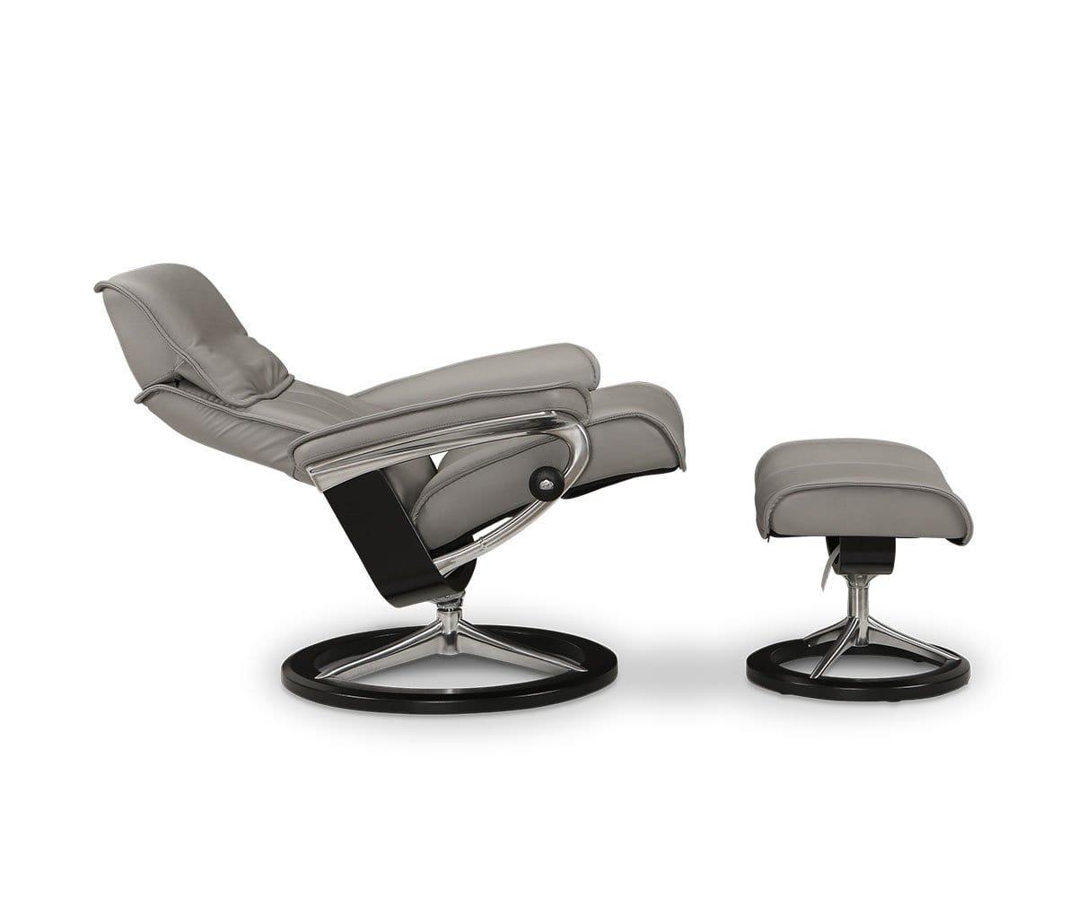 Stressless® Admiral Recliner & Ottoman - Silver Grey (49139163136294)