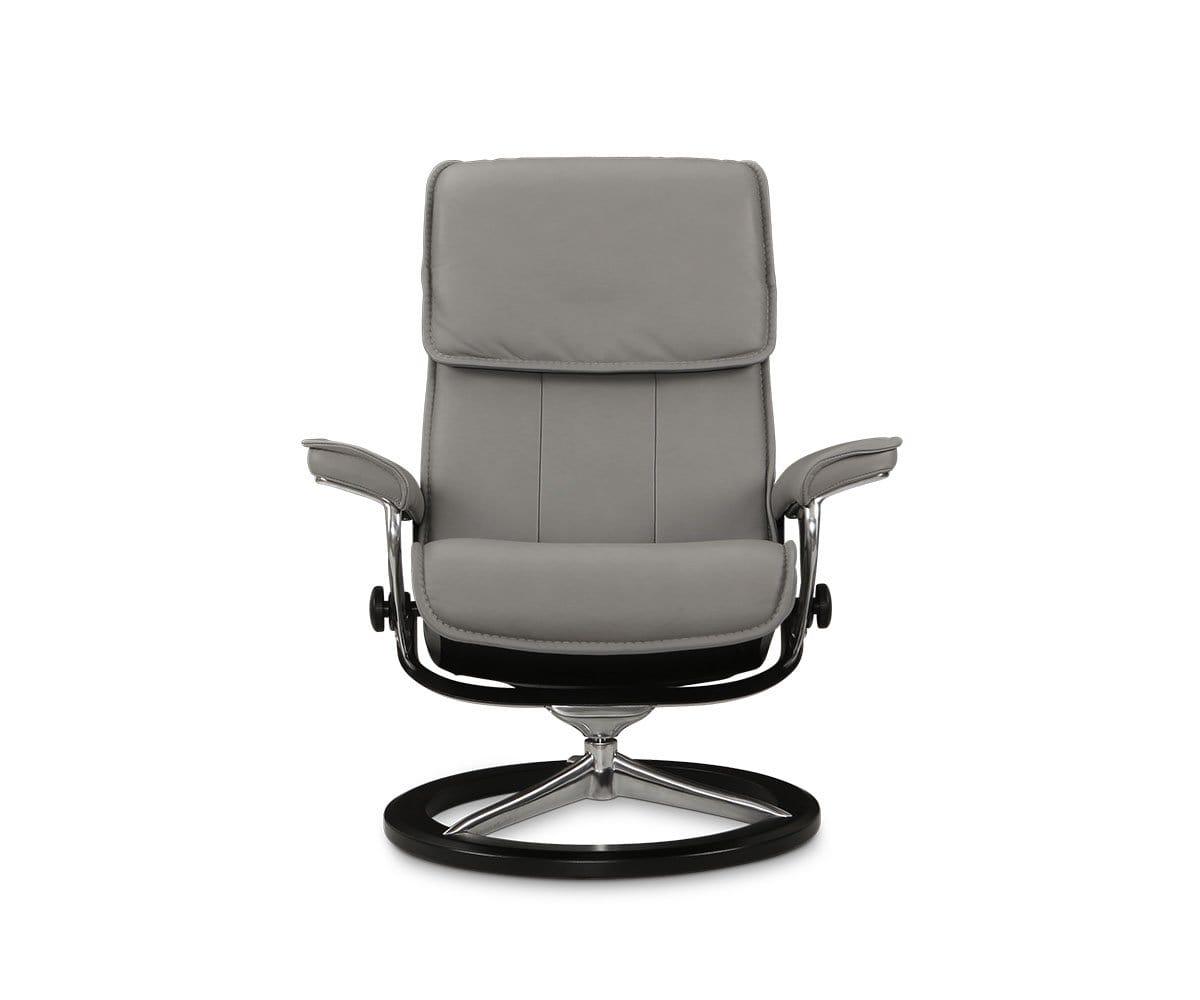 Stressless® Admiral Recliner & Ottoman - Silver Grey (49139163267366)