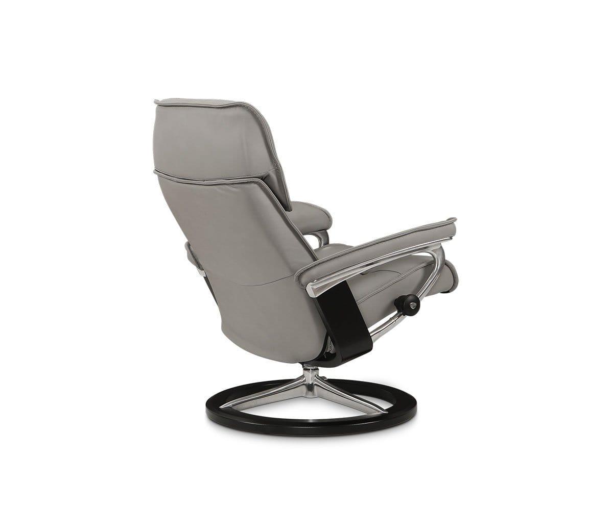 Stressless® Admiral Recliner & Ottoman - Silver Grey (49139163201830)