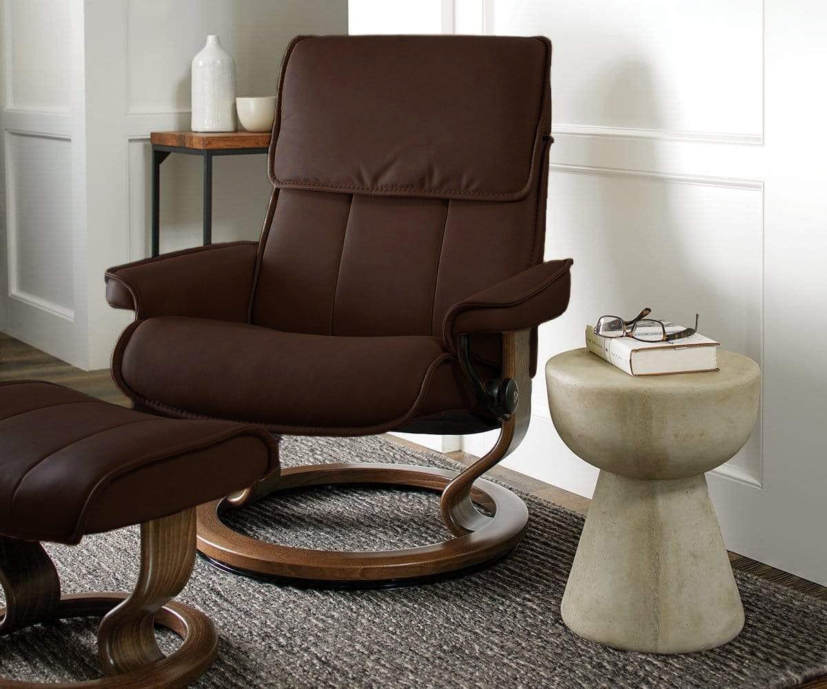 Stressless® Admiral Recliner & Ottoman - Chocolate (49139213467942)