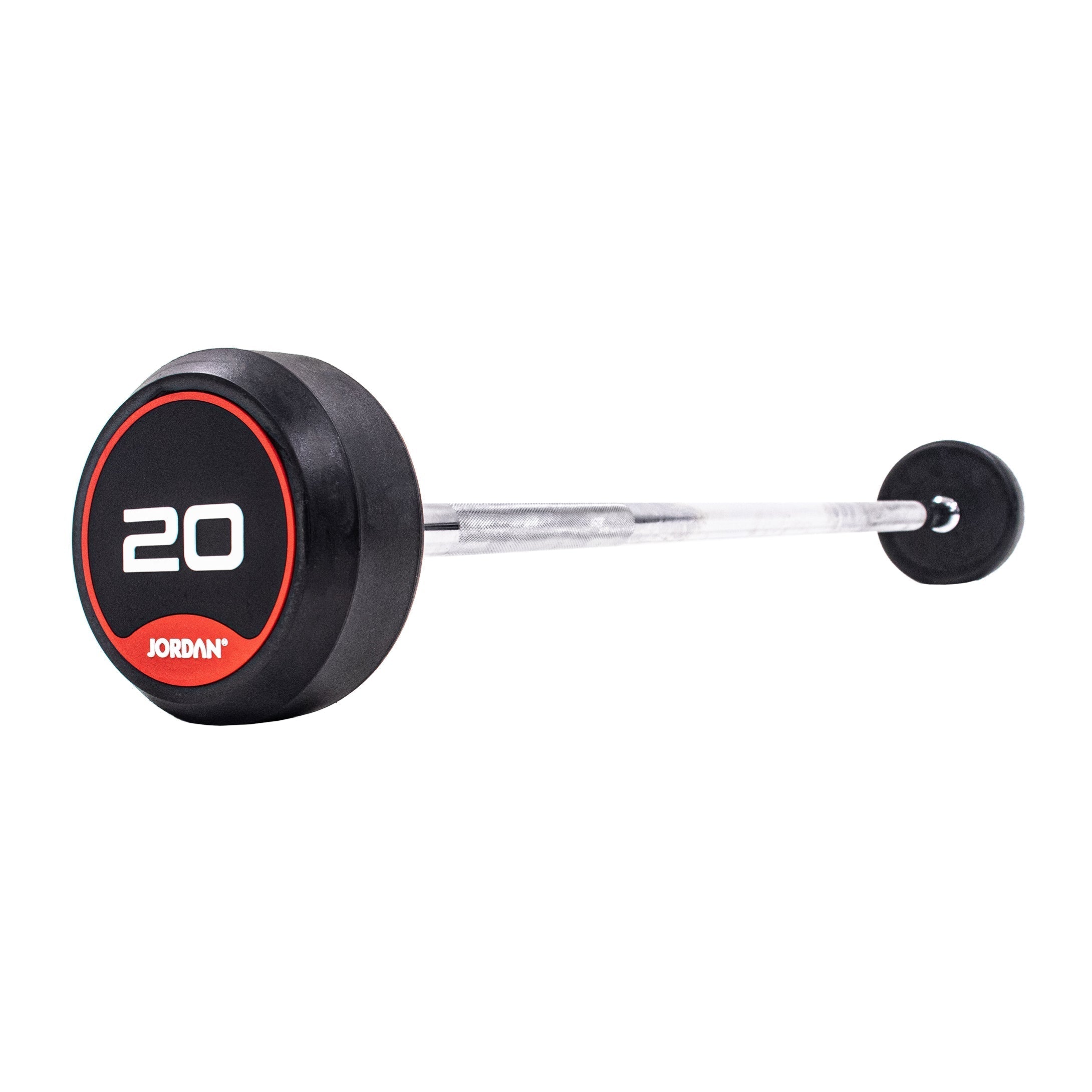 Jordan Rubber Barbells Solid Ends with Straight Bars