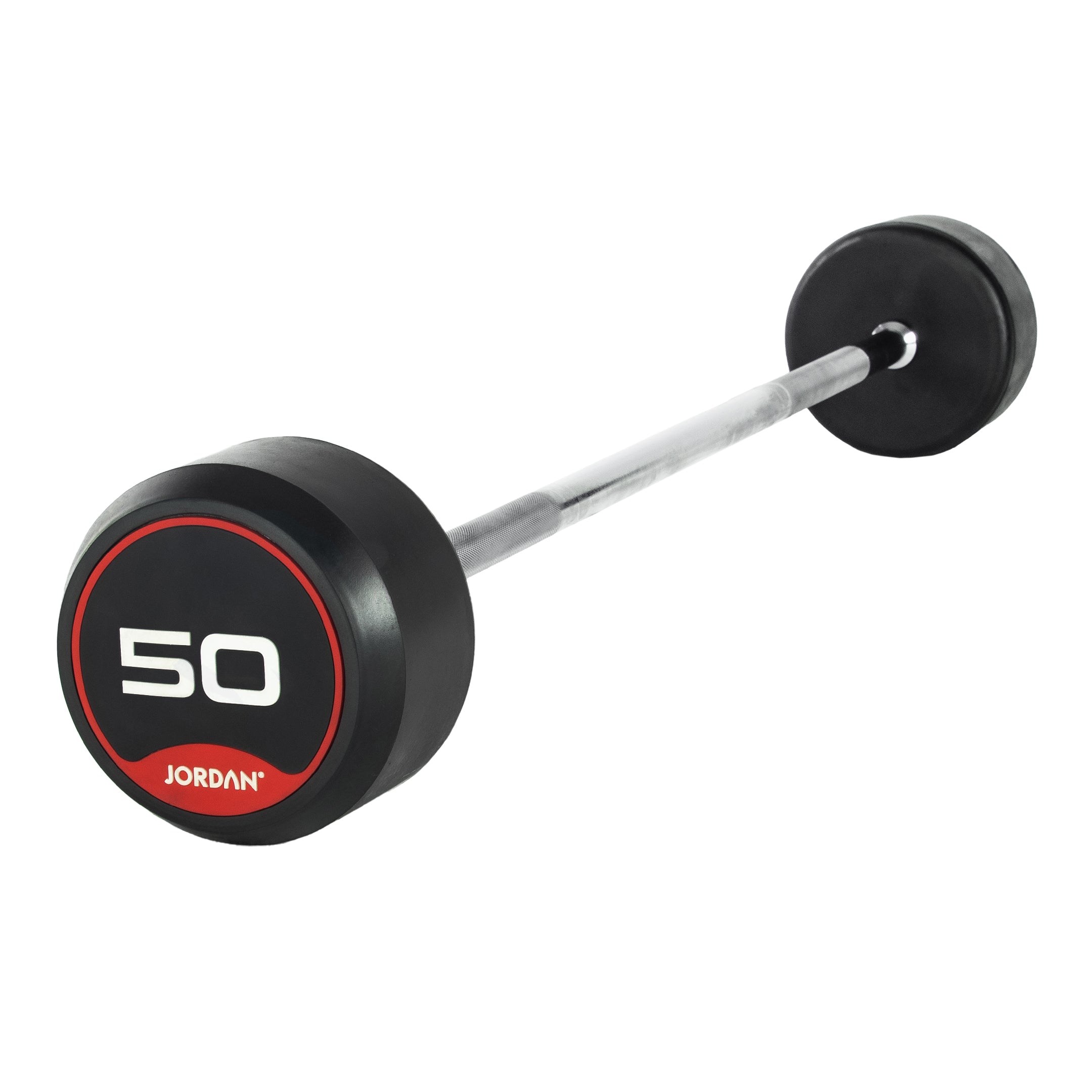 Jordan Rubber Barbells Solid Ends with Straight Bars