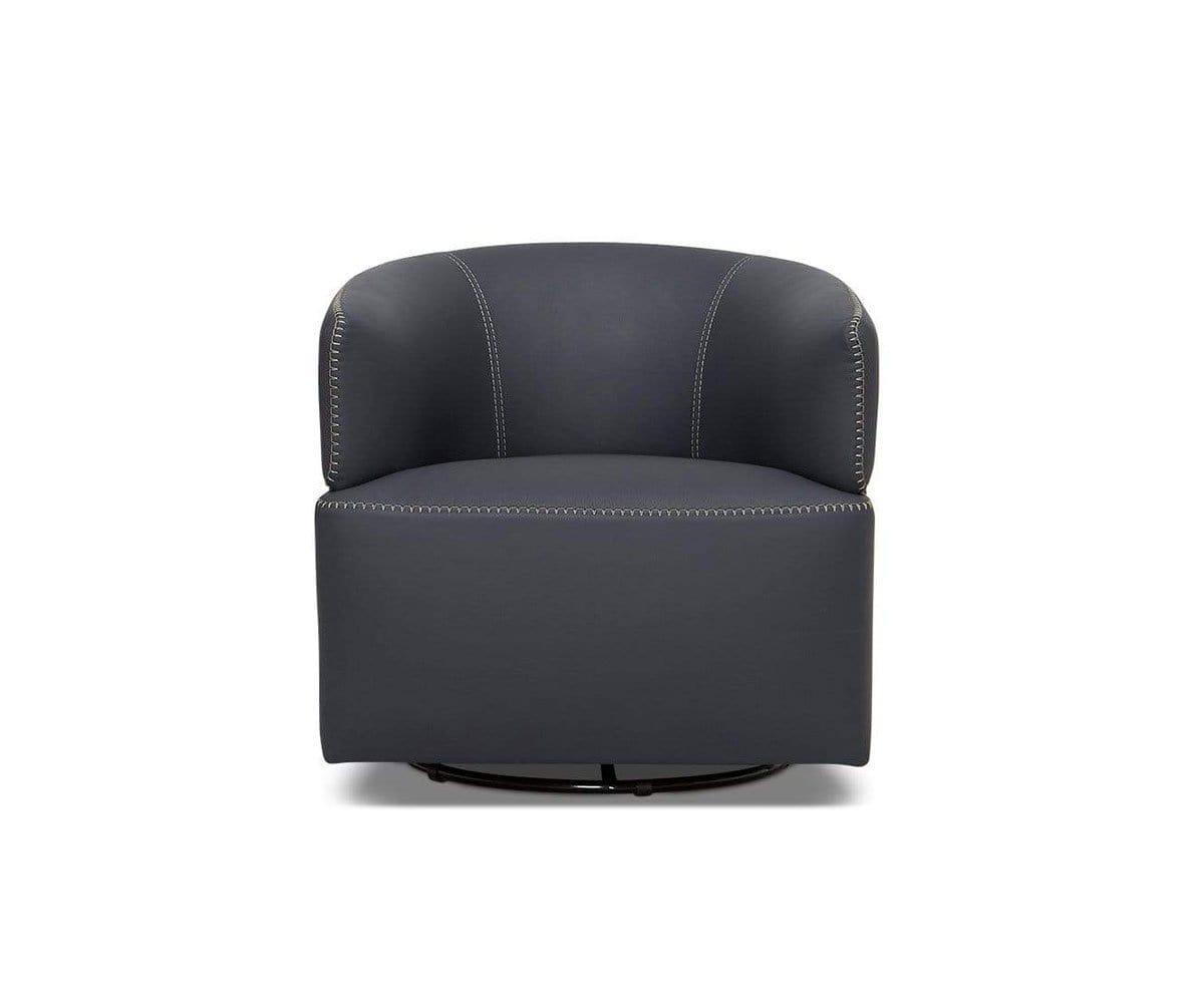 Nicasio Leather Swivel Chair Blue 119 - Scandinavian Designs (49139244925222)