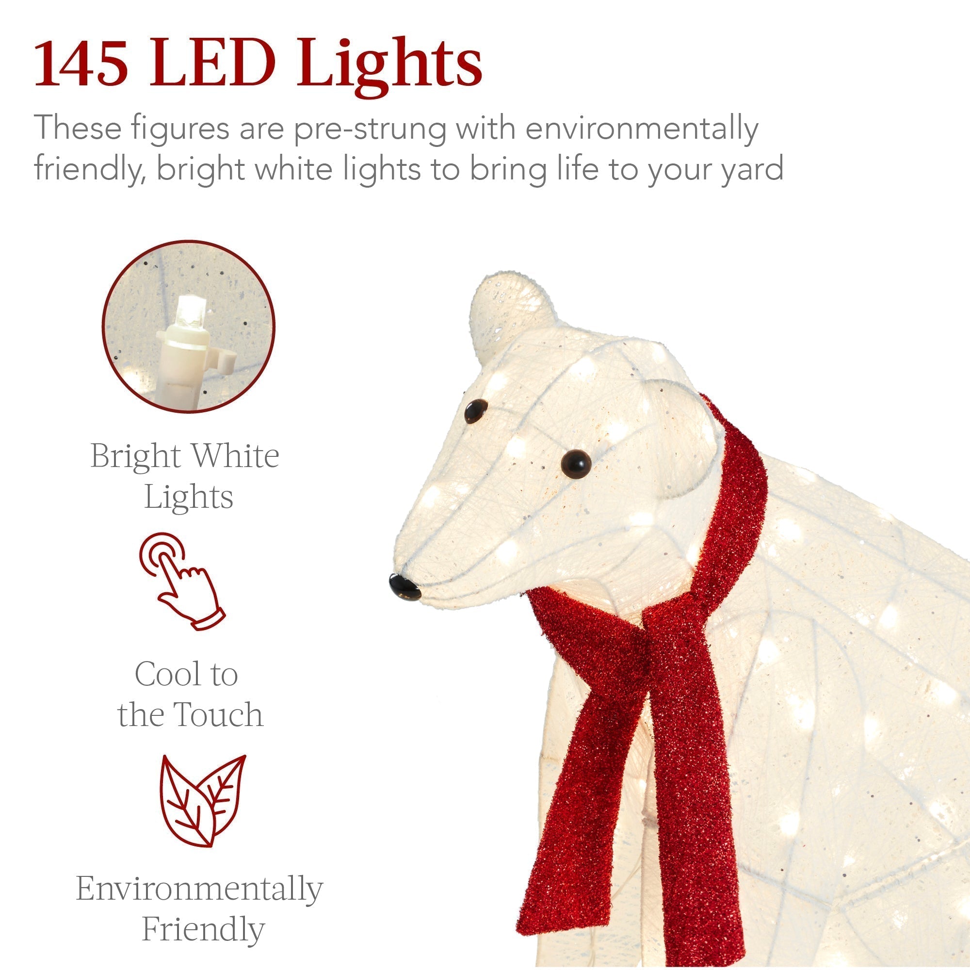 2-Piece Lighted Polar Bear Family Outdoor Decor Set w/ LED Lights (49140505903398)