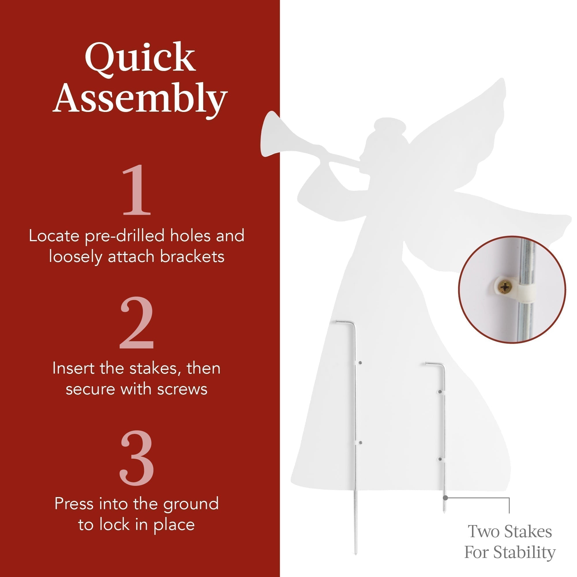 Set of 2 Christmas Angel Yard Decorations w/ Weather-Resistant PVC - 3ft (49140502495526)