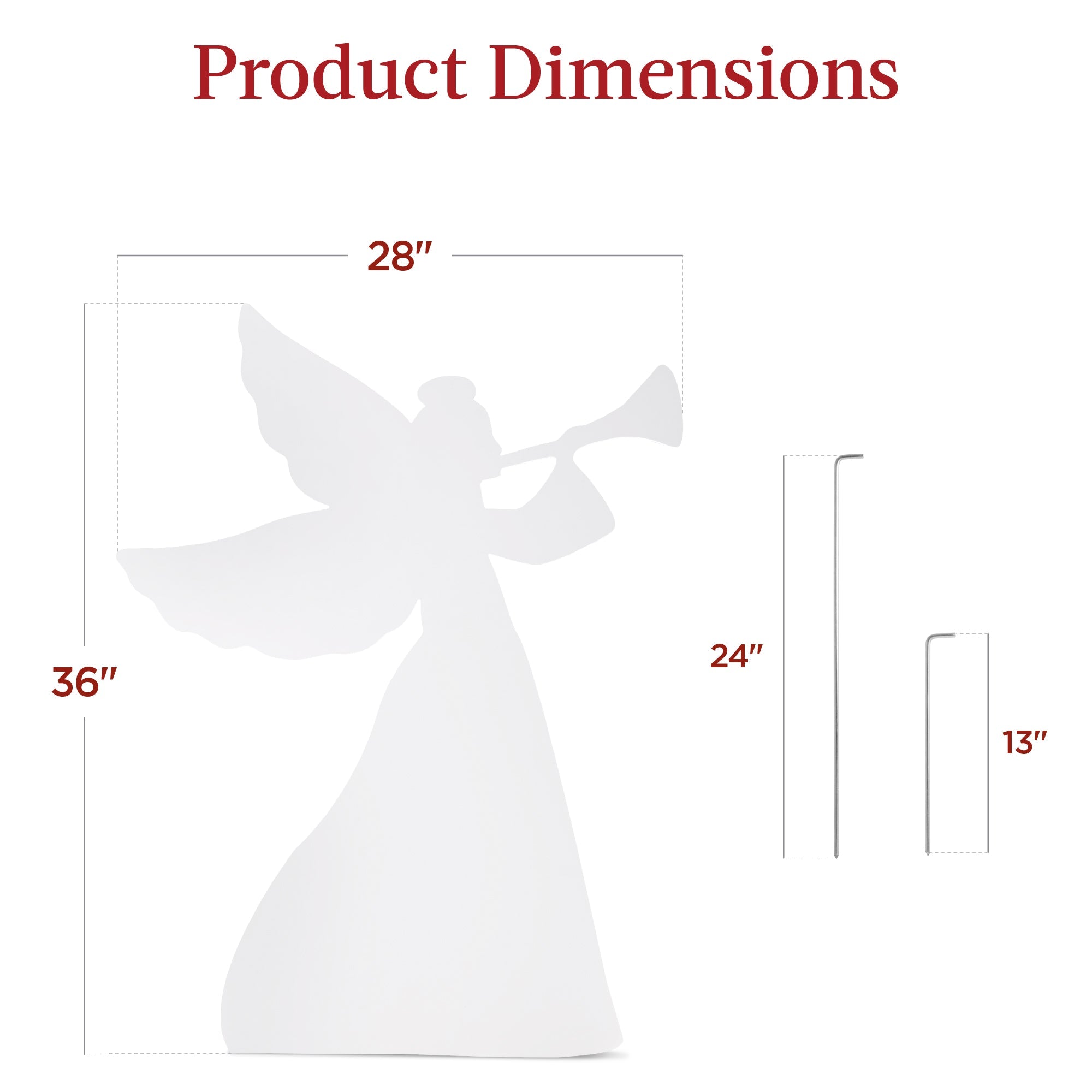 Set of 2 Christmas Angel Yard Decorations w/ Weather-Resistant PVC - 3ft (49140502593830)