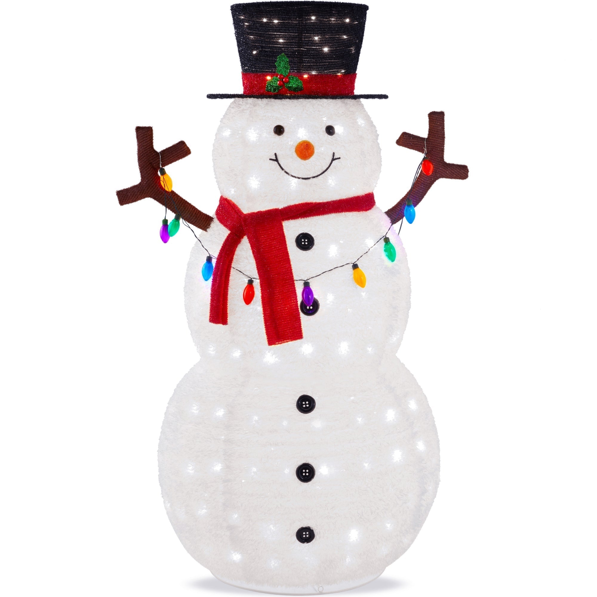 Lighted Pop-Up Snowman Outdoor Christmas Decoration w/ LED Lights (49140539359526)