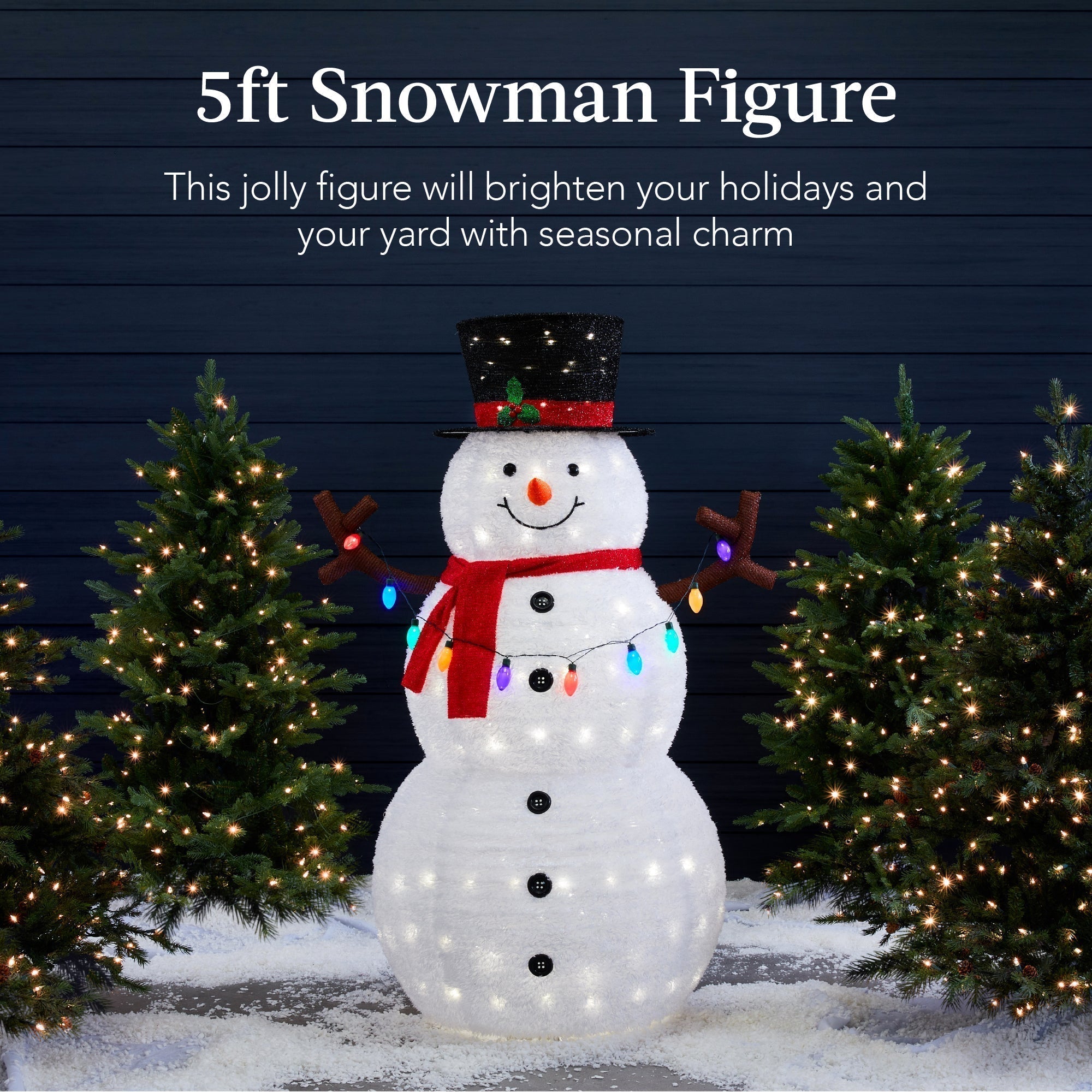 Lighted Pop-Up Snowman Outdoor Christmas Decoration w/ LED Lights (49140539392294)