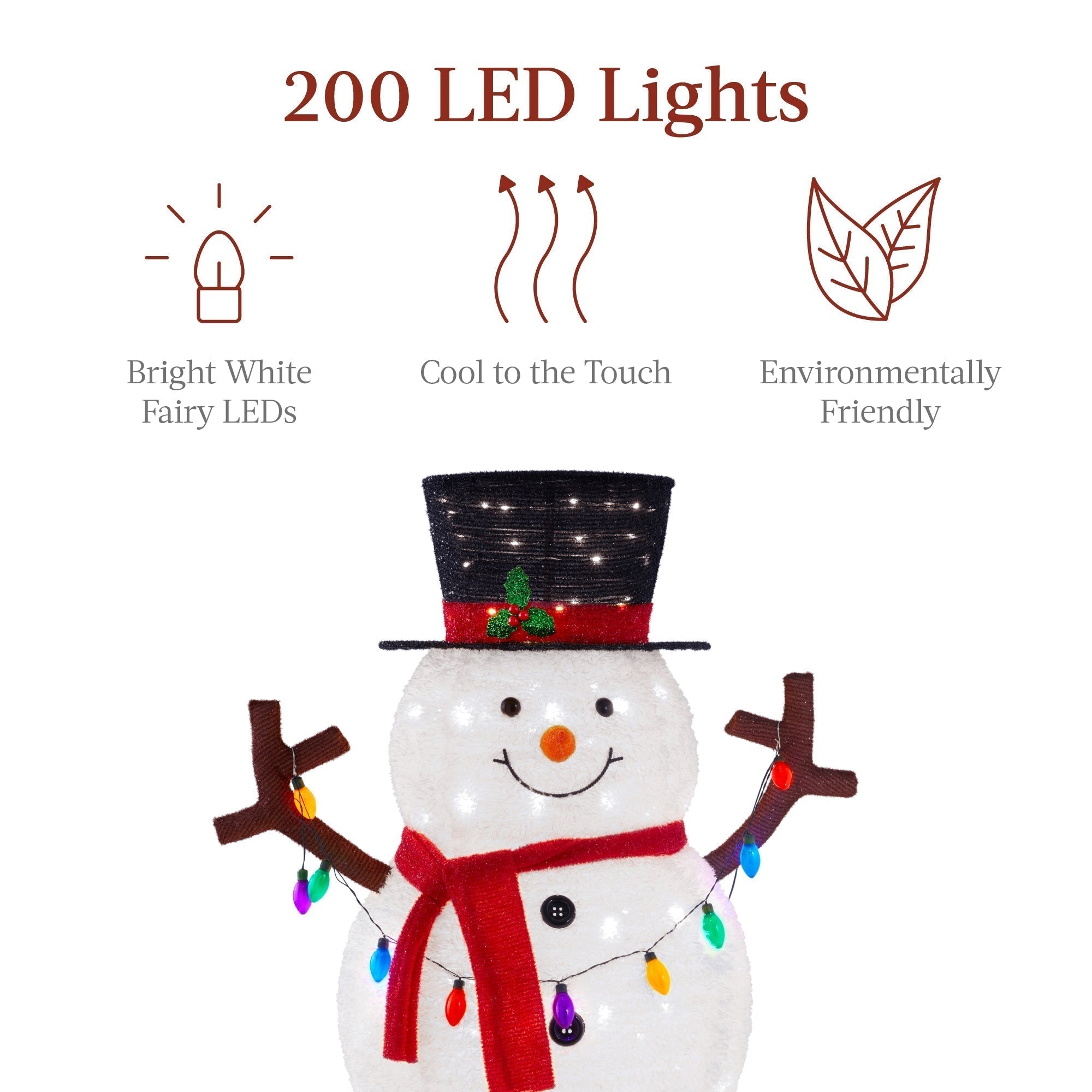 Lighted Pop-Up Snowman Outdoor Christmas Decoration w/ LED Lights (49140539425062)