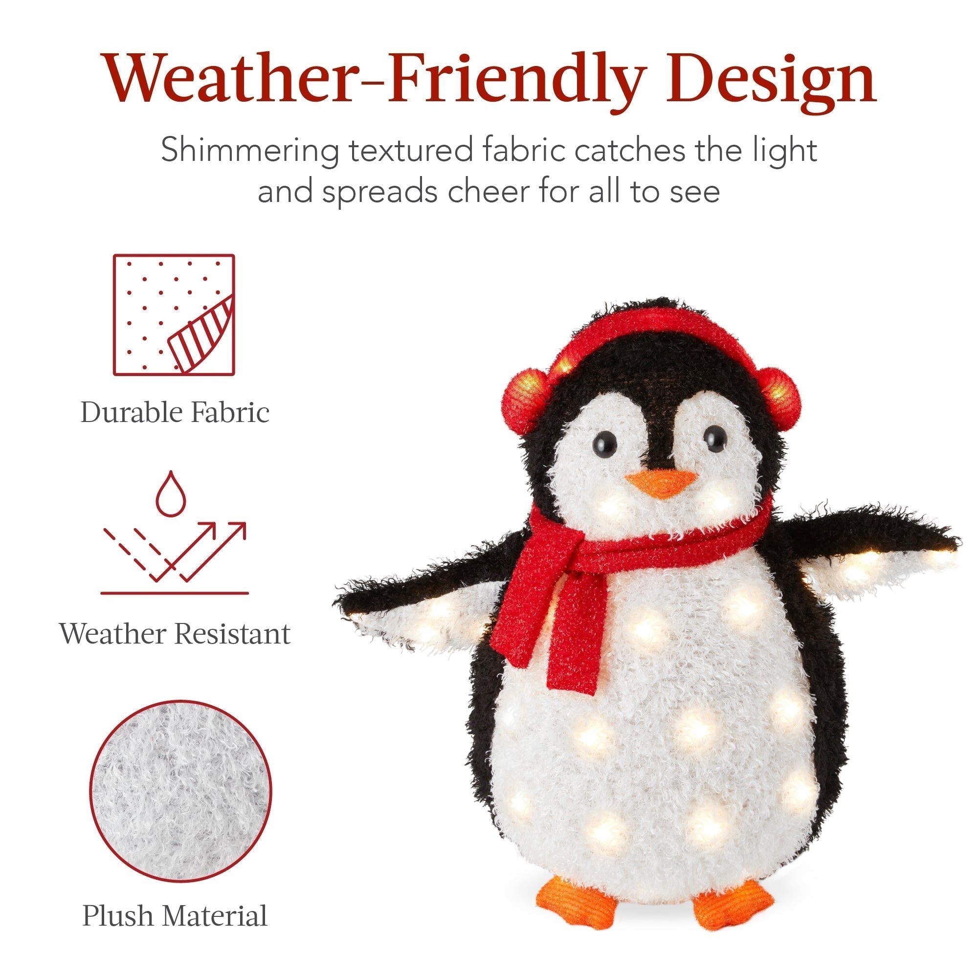 2pc Lighted Pop-Up Penguin Family Christmas Decoration w/ 150 Lights - 3ft (49140543750438)