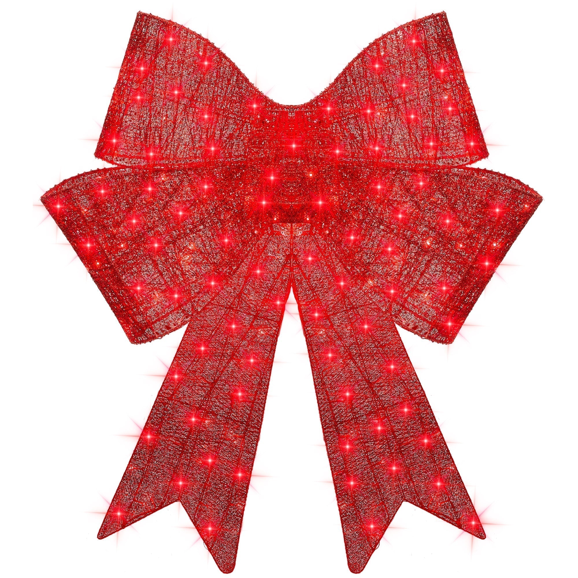 Pre-Lit Large Christmas Bow Decoration, Holiday Decor w/ 8 Functions - 48in (49140485587238)