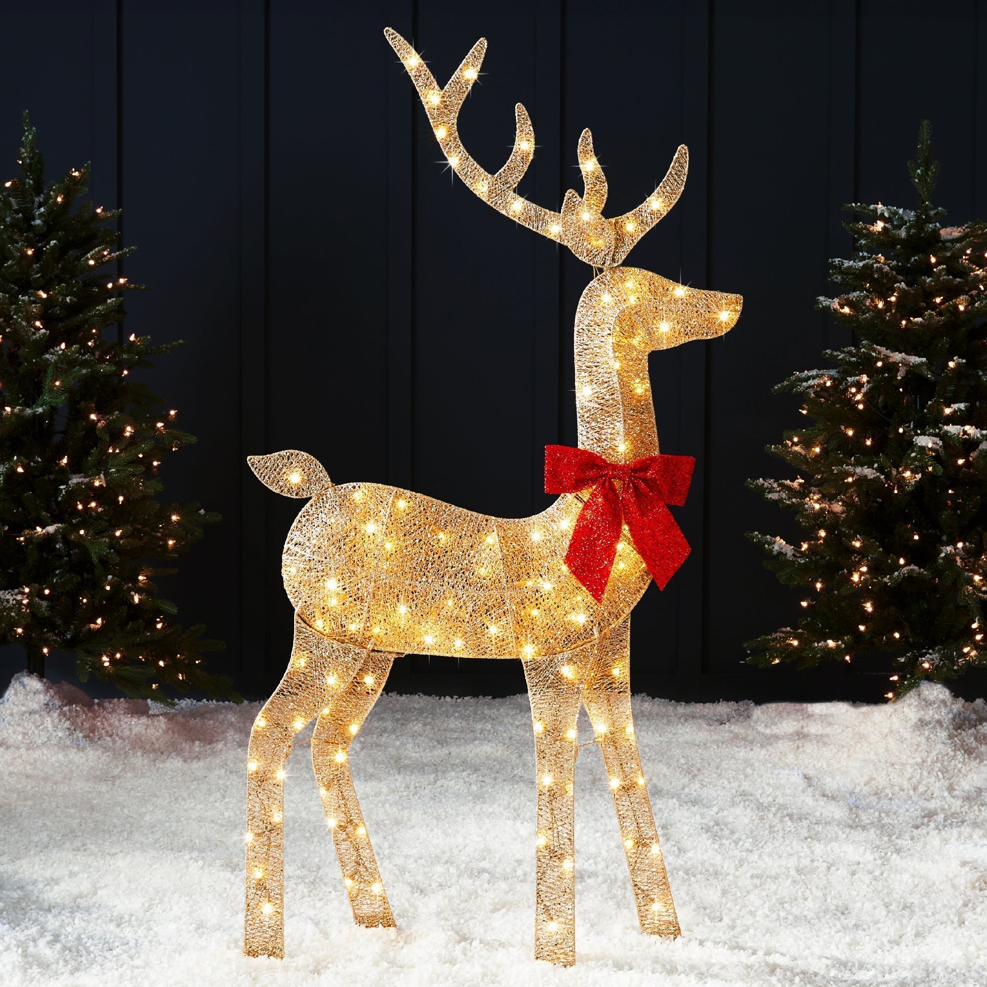 Lighted 2D Christmas Buck Outdoor Decor w/ 105 LED Lights - 5ft (49140535230758)