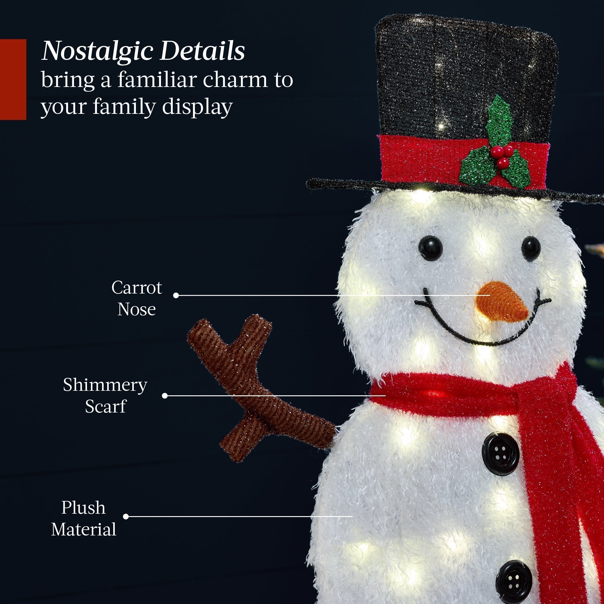 2D Lighted Snowman Family Set Outdoor Yard Decor w/ Twinkling LED Lights (49140555776294)