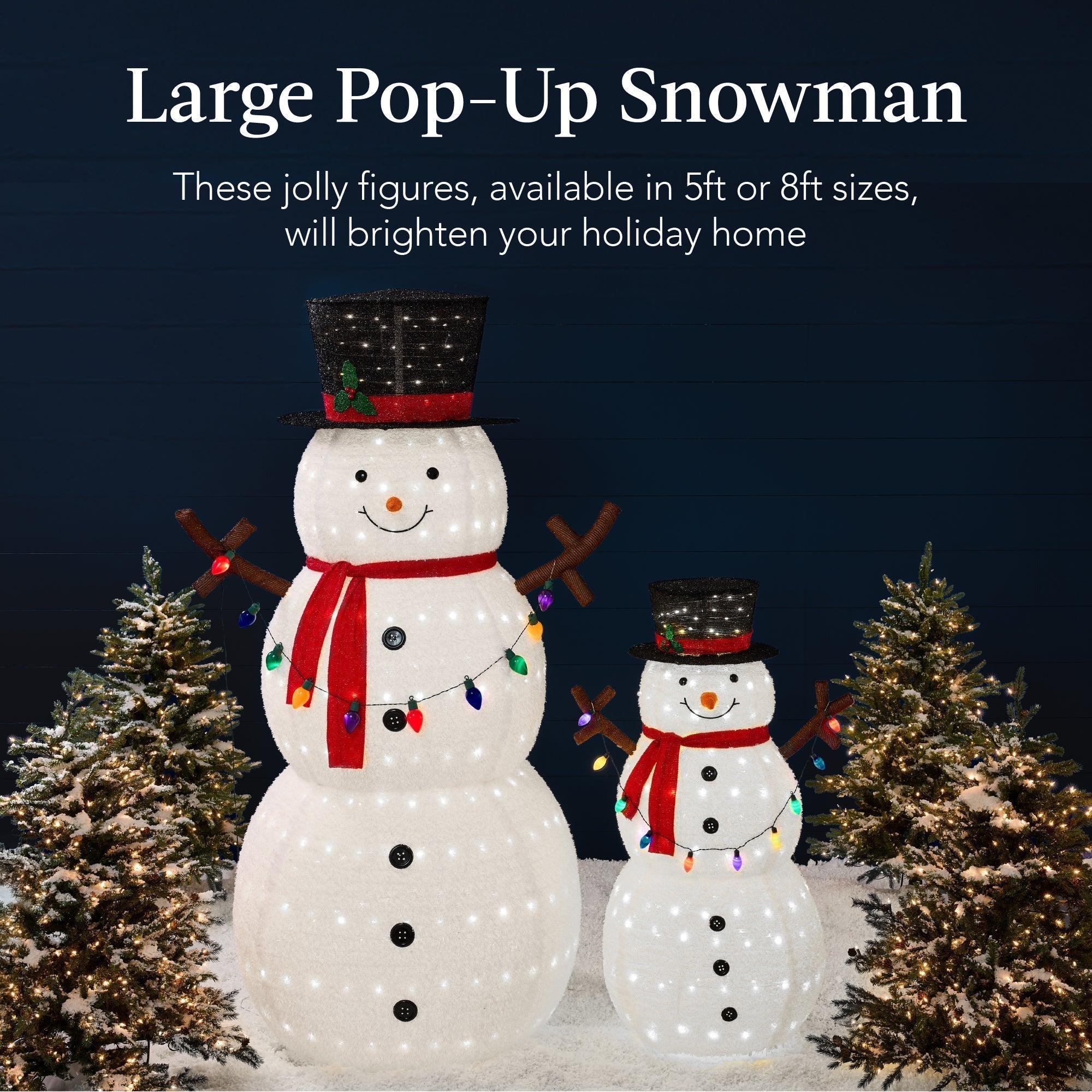 Lighted Pop-Up Snowman Outdoor Christmas Decoration w/ LED Lights (49140539130150)