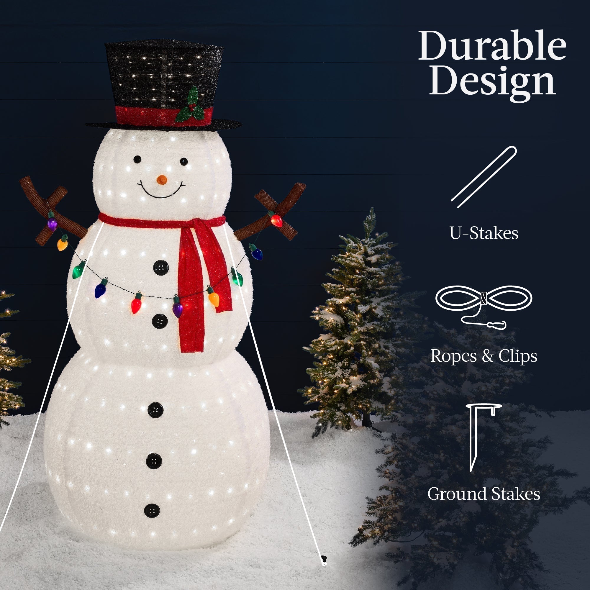 Lighted Pop-Up Snowman Outdoor Christmas Decoration w/ LED Lights (49140539293990)