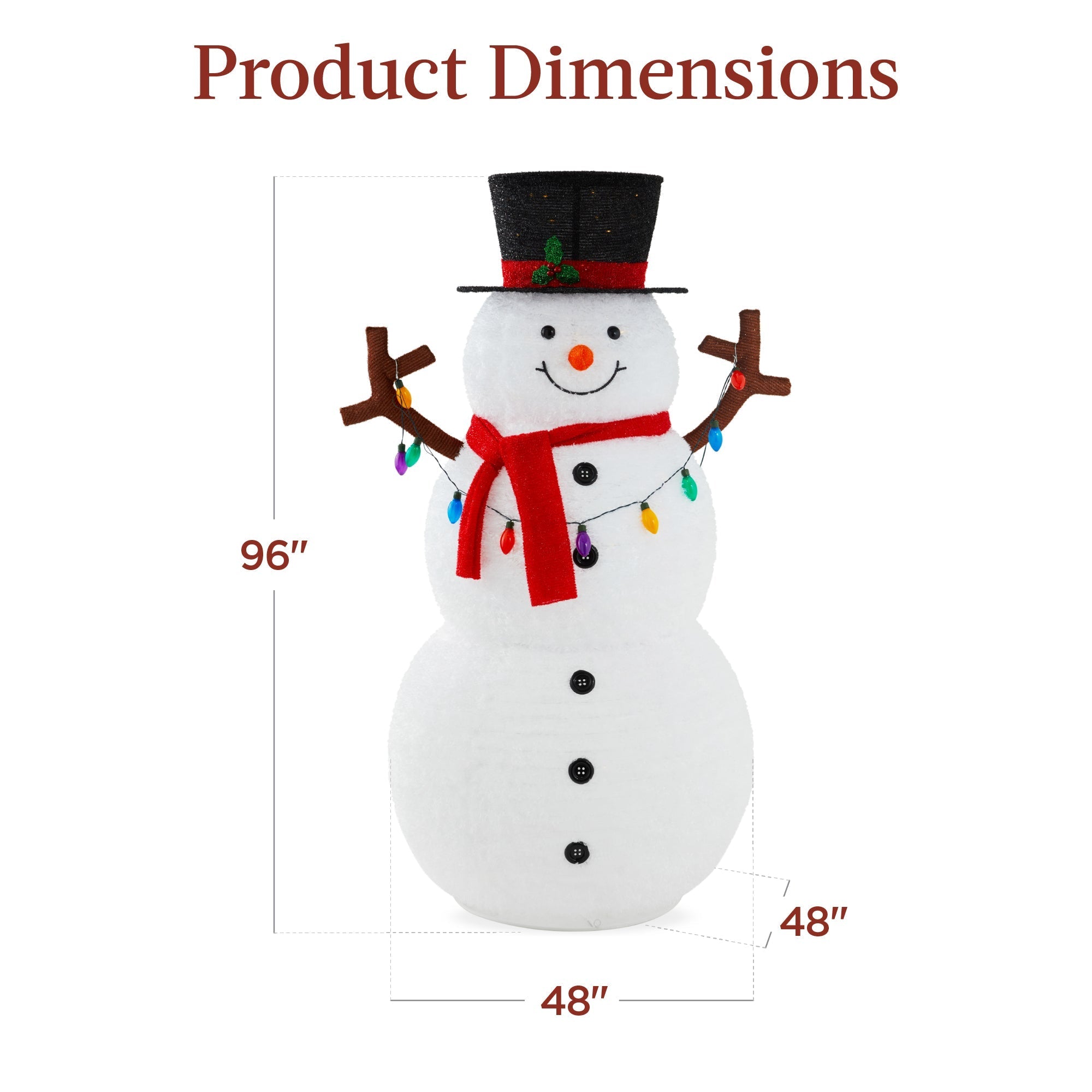 Lighted Pop-Up Snowman Outdoor Christmas Decoration w/ LED Lights (49140539326758)