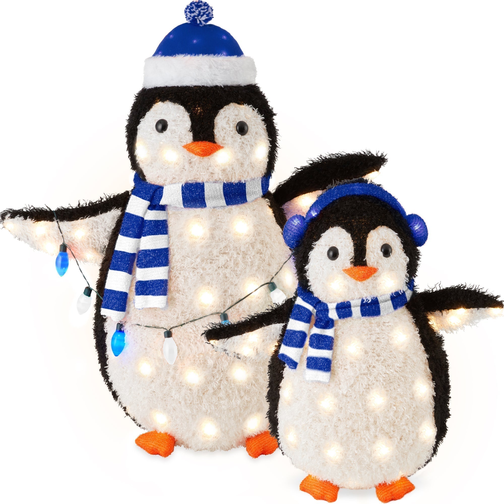 2pc Lighted Pop-Up Penguin Family Christmas Decoration w/ 150 Lights - 3ft (49140543881510)