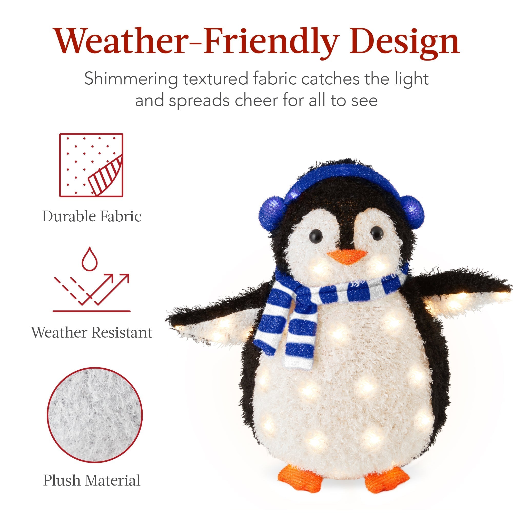 2pc Lighted Pop-Up Penguin Family Christmas Decoration w/ 150 Lights - 3ft (49140544045350)