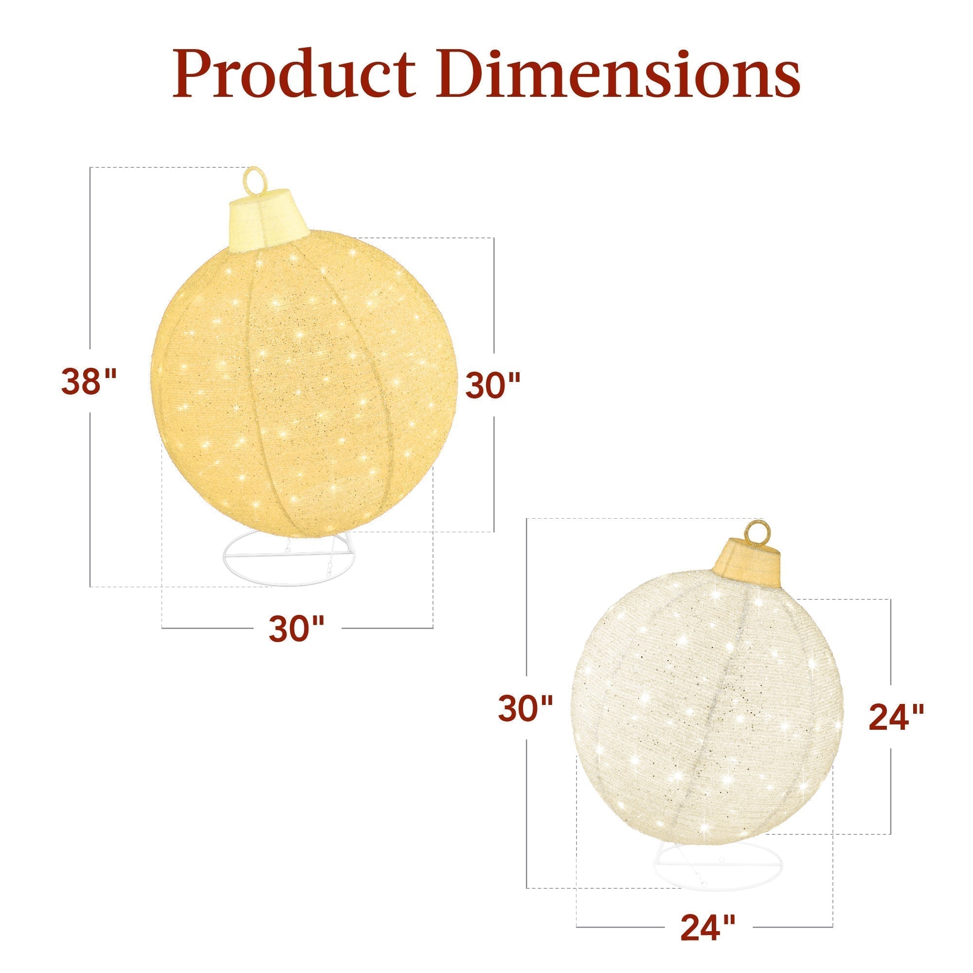 2pc Lighted Pop-Up Christmas Ornaments Decoration w/ 180 LED Lights, Stand (49140528480550)