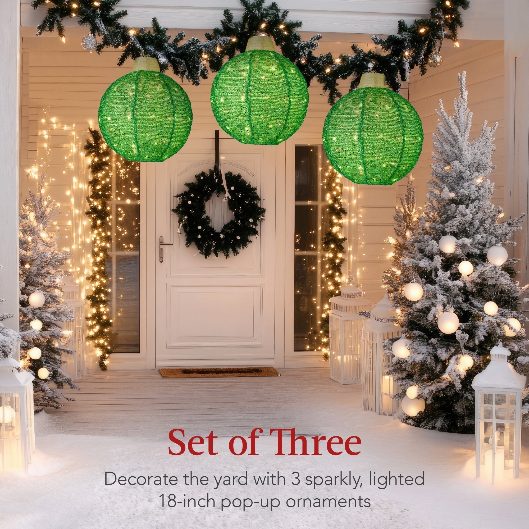 3-Piece Hanging Pop-Up Ornaments Outdoor Christmas Decor, LED Lights (49140585496870)