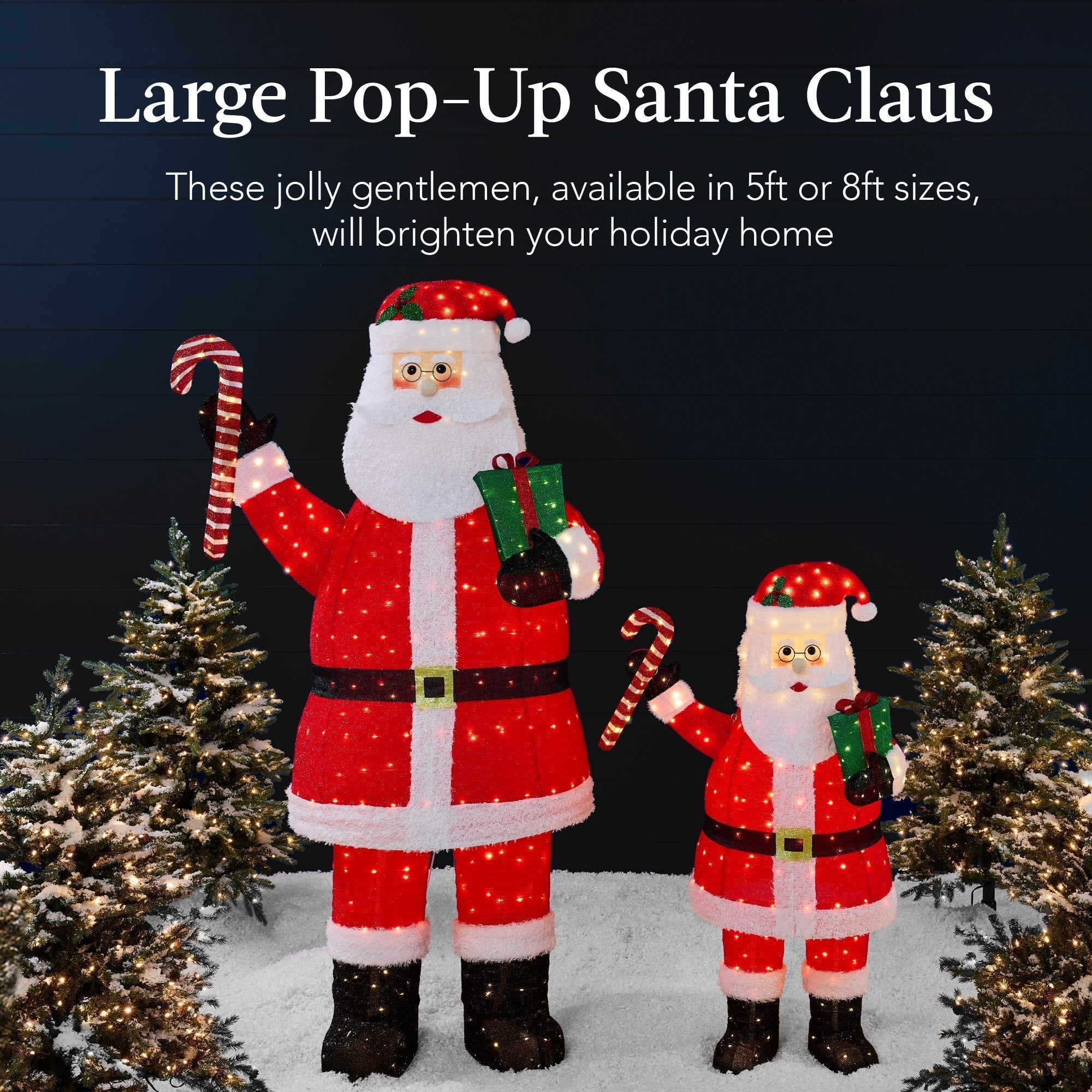 Lighted Pop-Up Santa Claus Outdoor Christmas Decoration w/ LED Lights (49140587266342)