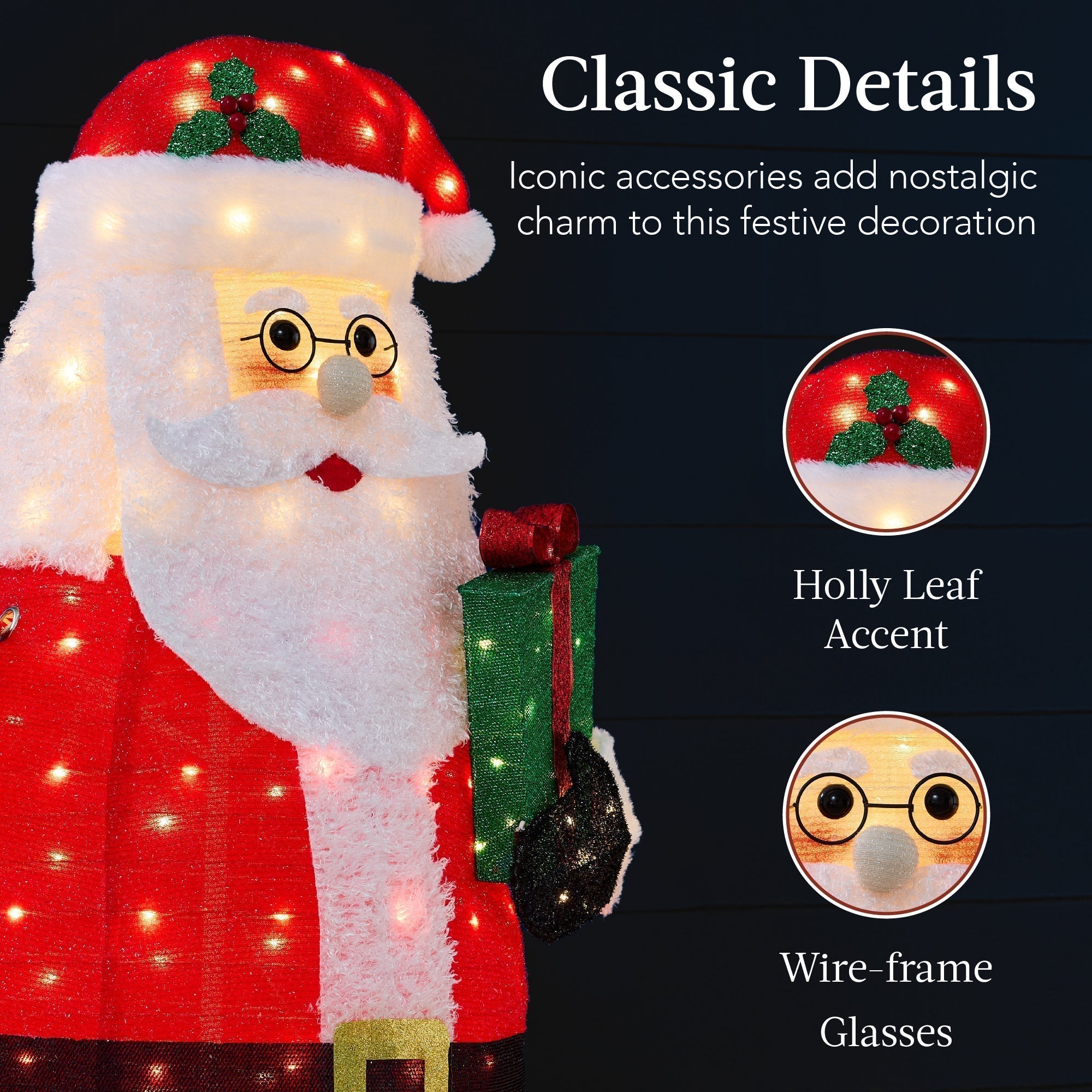 Lighted Pop-Up Santa Claus Outdoor Christmas Decoration w/ LED Lights (49140587397414)