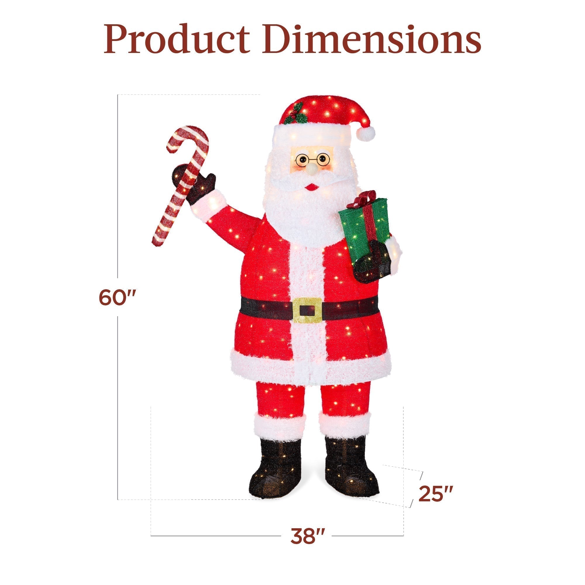 Lighted Pop-Up Santa Claus Outdoor Christmas Decoration w/ LED Lights (49140587462950)