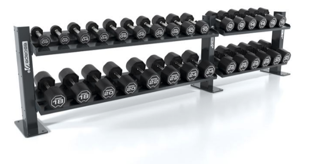 Escape Fitness 2-20kg Urethane Dumbbell Set and 10 pair rack