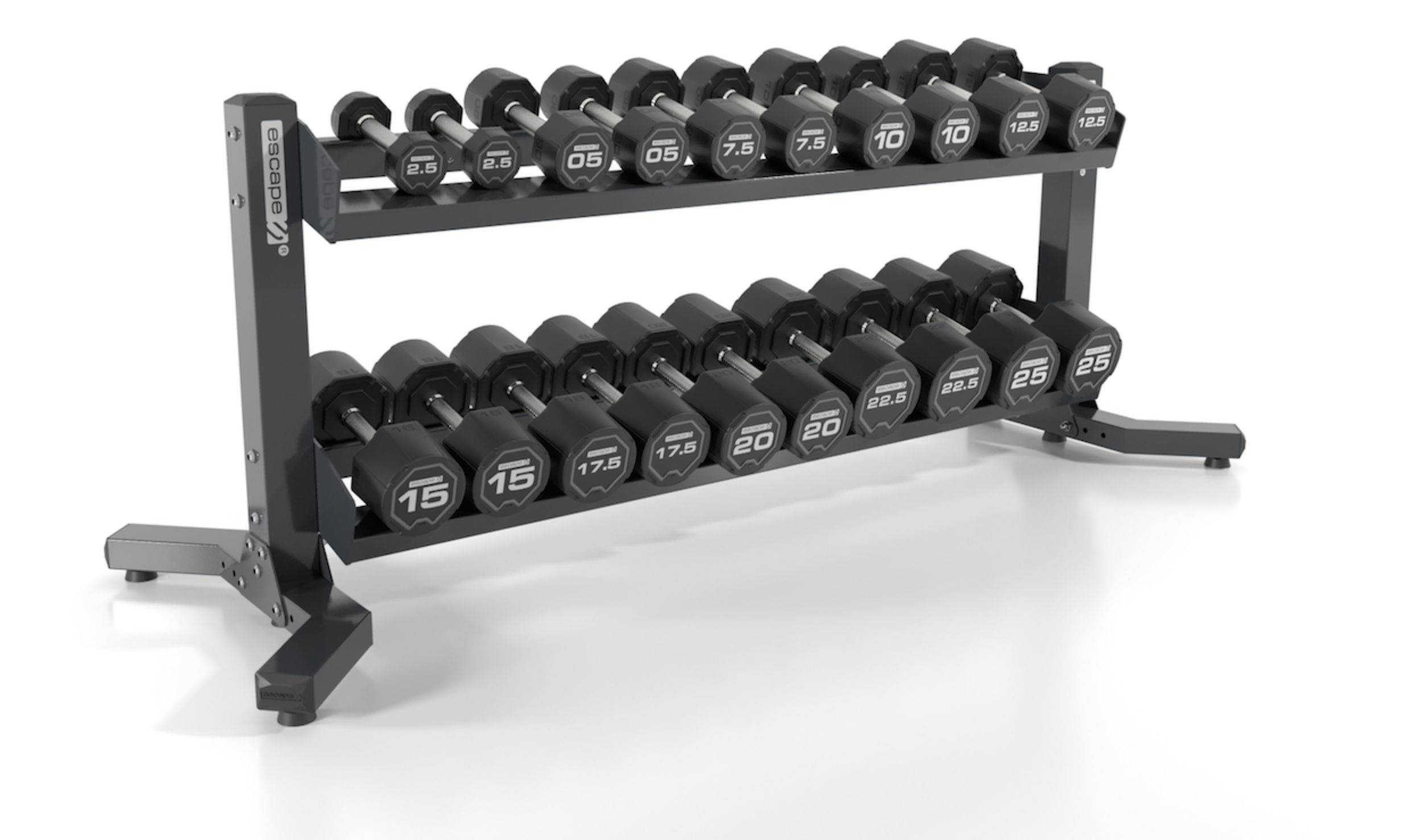 Escape 2.5-25kg SBX Dumbbell Set with Rack