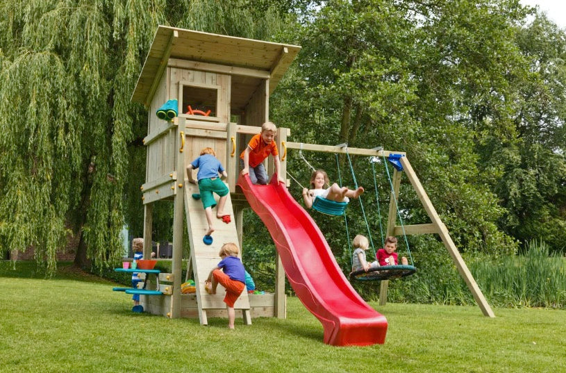 Blue Rabbit Beach Hut Wooden Play Tower