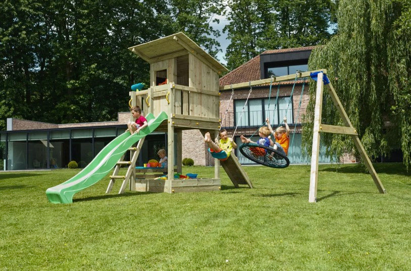 Blue Rabbit Beach Hut Wooden Play Tower