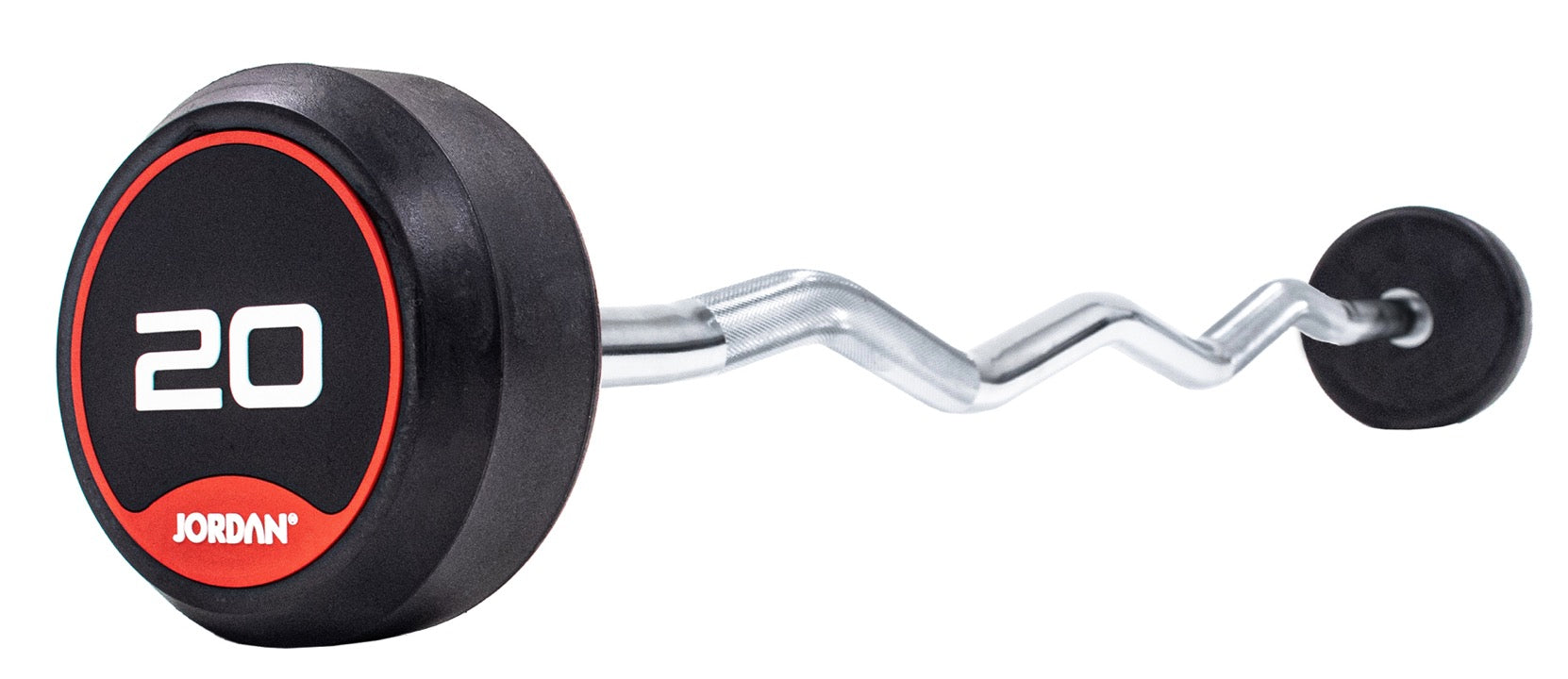 Jordan Rubber Barbells Bars Set 10-45kg with Curl Bar and Rack